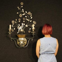 20th Century Crystal and Iron Banci Florence Wall Light, 1960