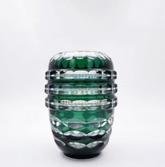 20th Century Crystal Art Deco vase by Val Saint Lambert att. to Charles Graffart