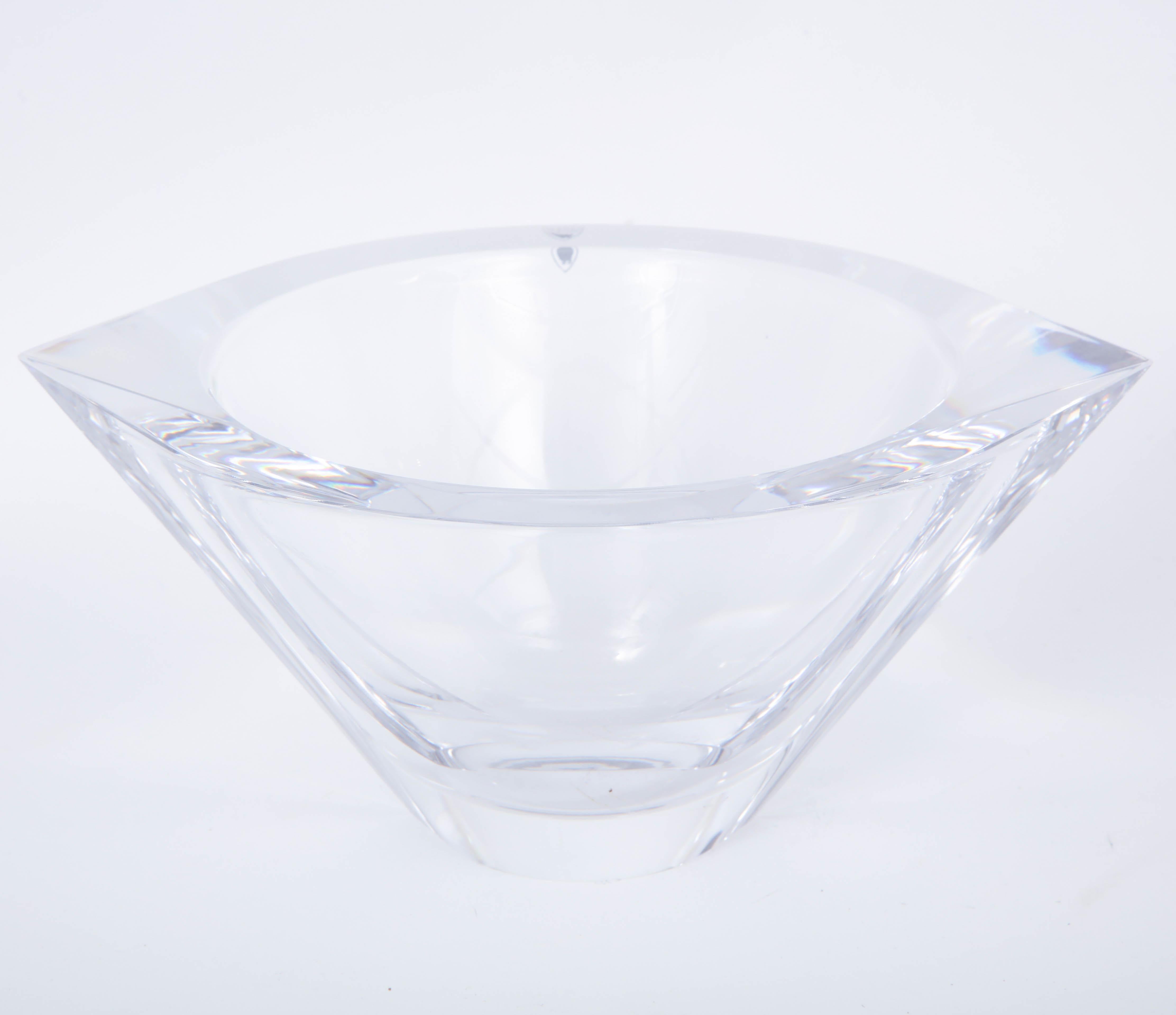 20th century crystal bowl, signed 