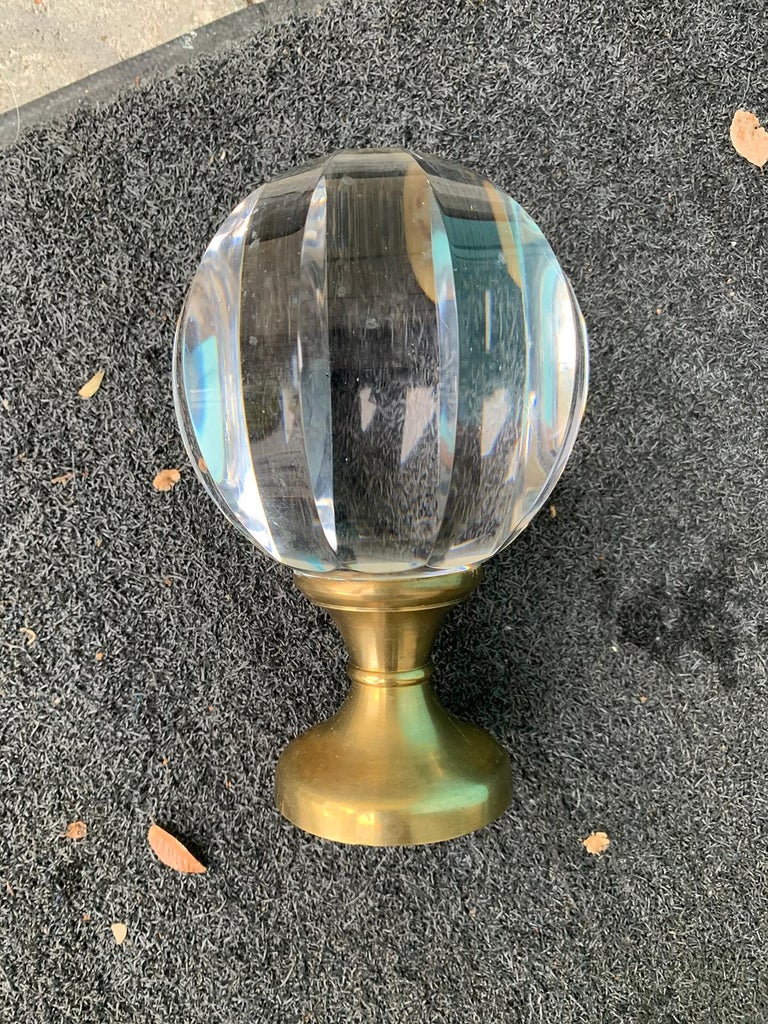20th Century Crystal and Bronze Newel Post Finial at 1stDibs