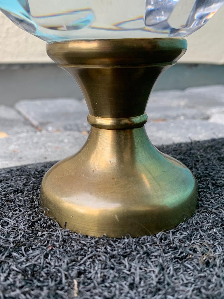 20th Century Crystal and Bronze Newel Post Finial at 1stDibs