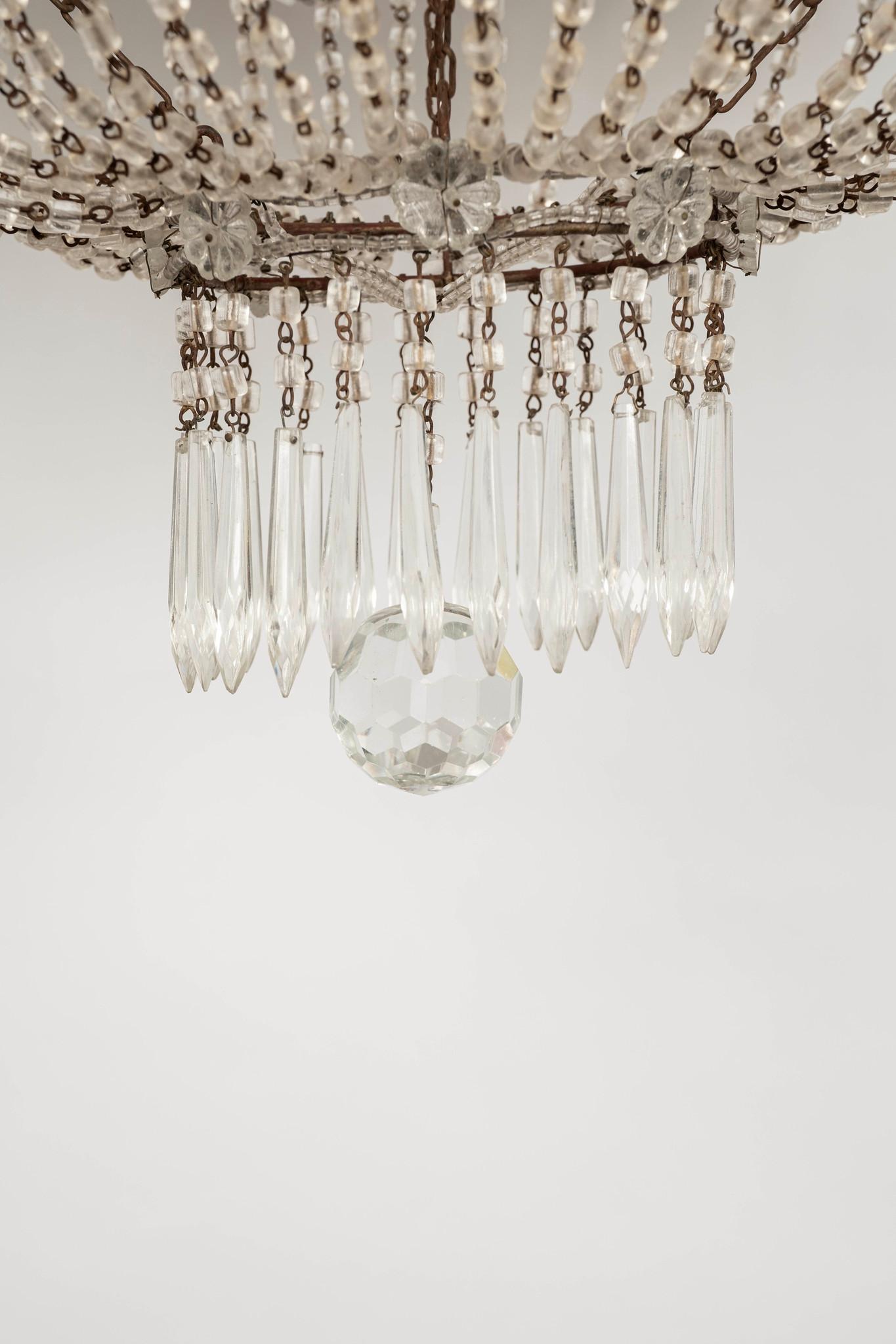 Lampadario di cristallo del XX secolo, due disponibili in vendita 3