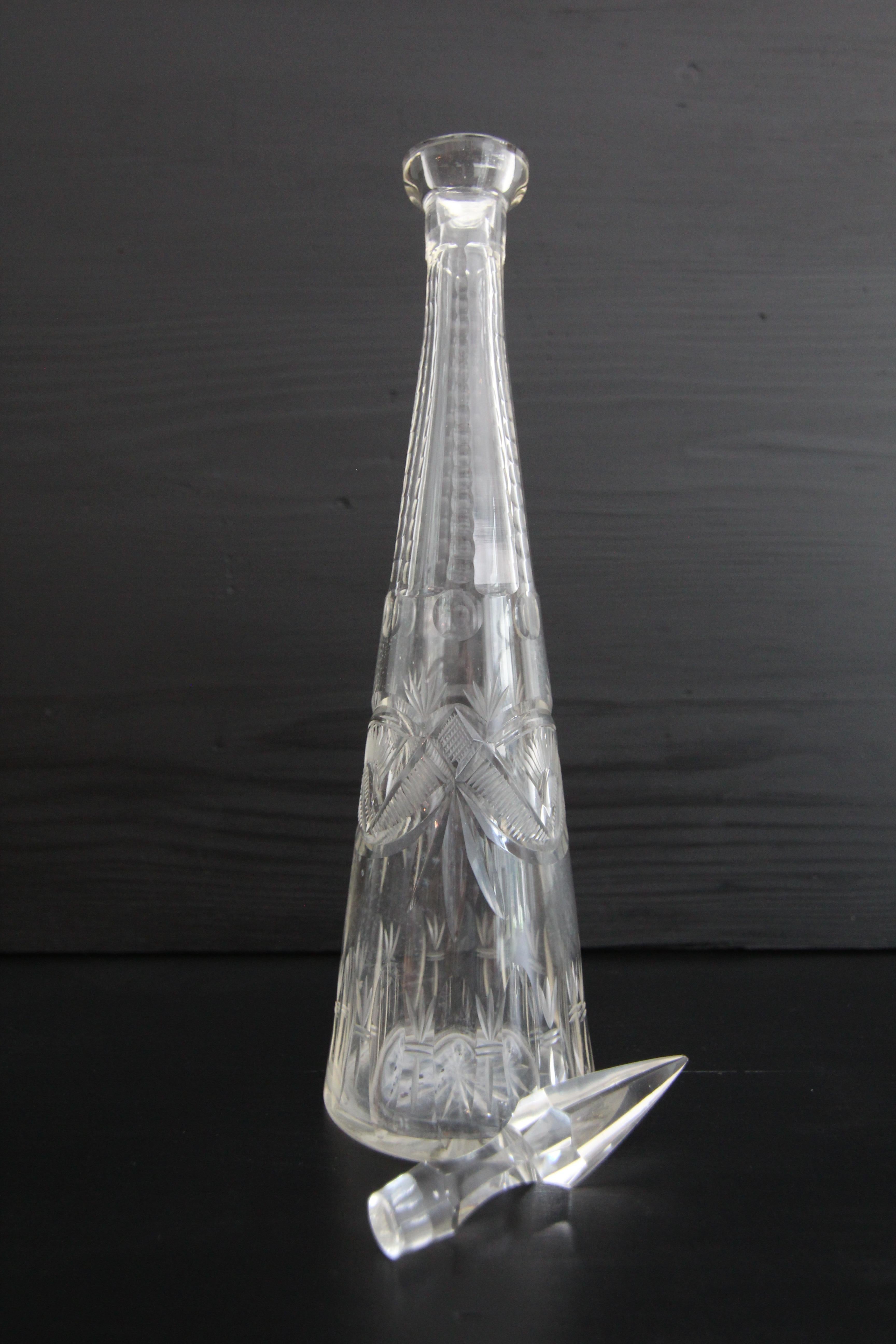 Milieu du XXe siècle Carafe en cristal du 20e siècle en vente