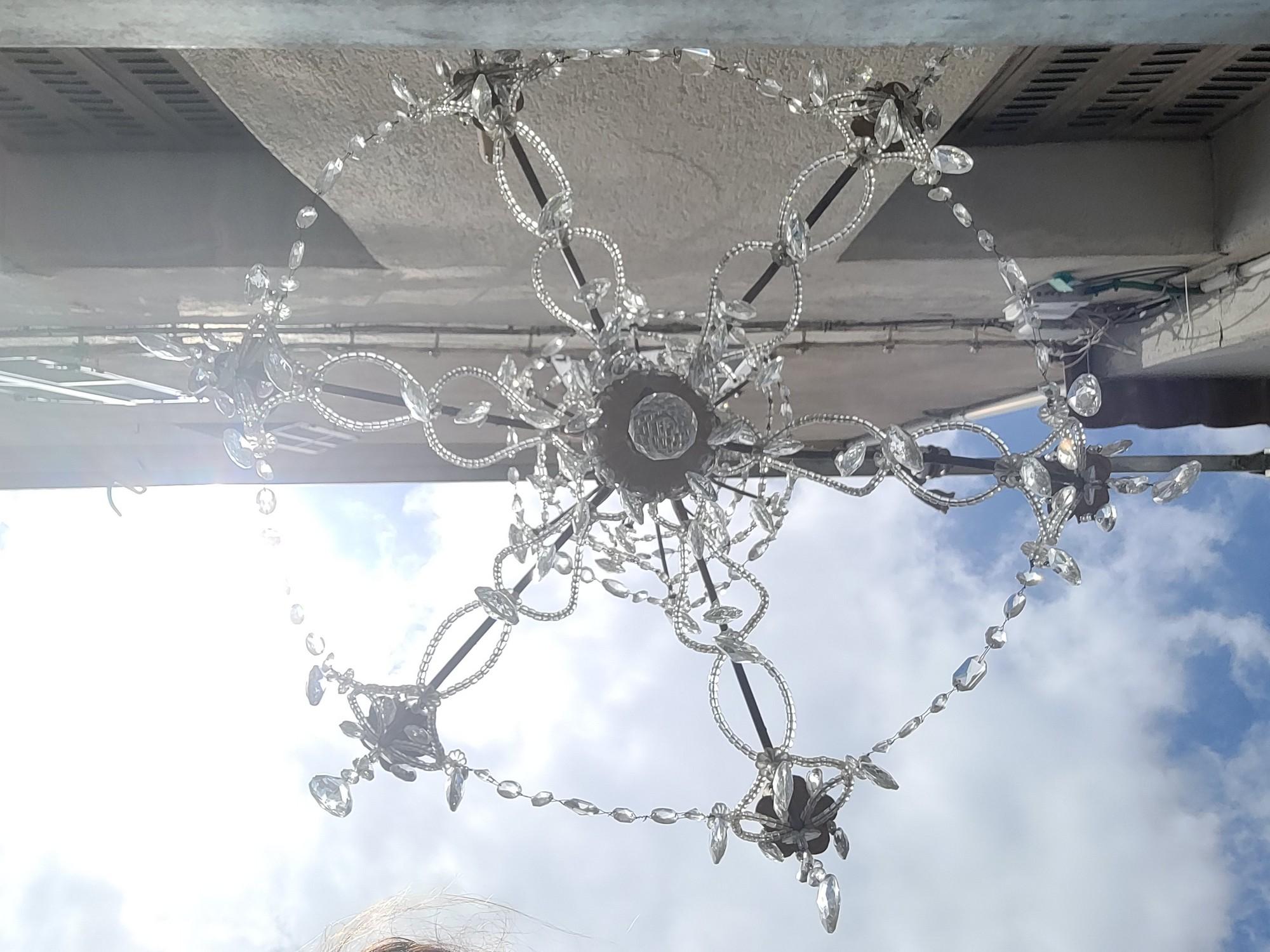 Lampadario a sospensione in cristallo del XX secolo in vendita 4