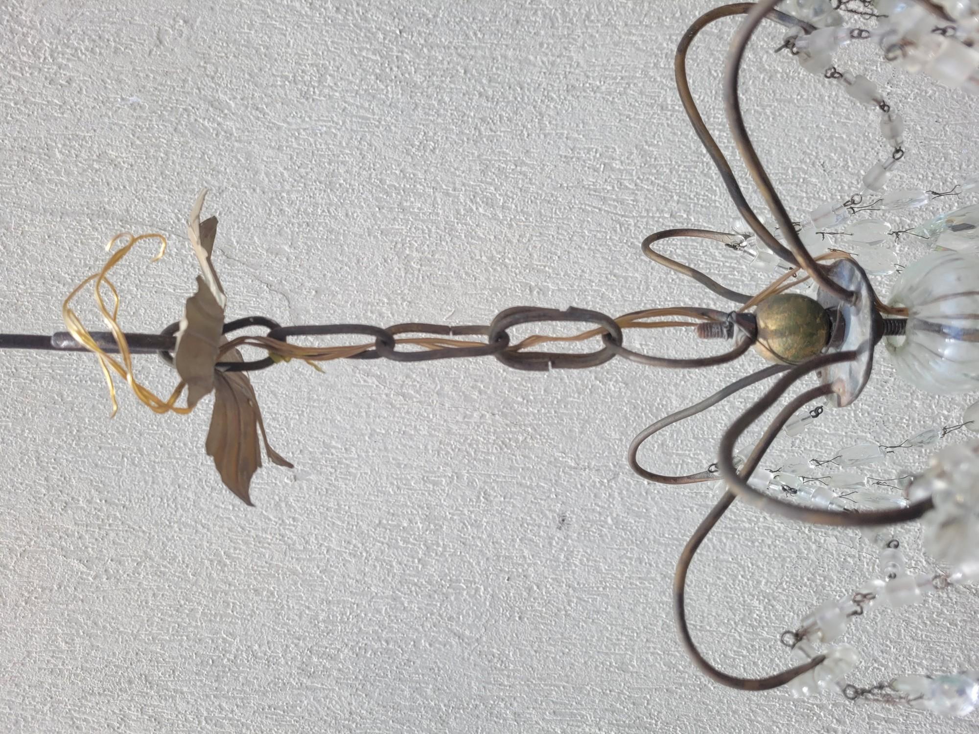 Lampadario a sospensione in cristallo del XX secolo in vendita 6