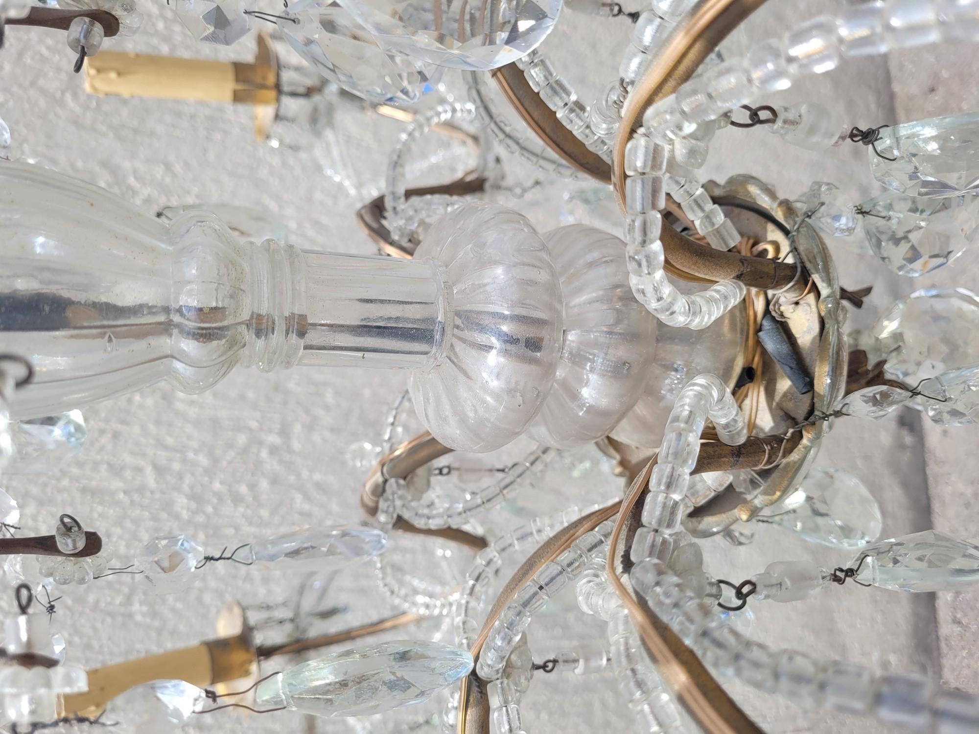 Lampadario a sospensione in cristallo del XX secolo in vendita 8