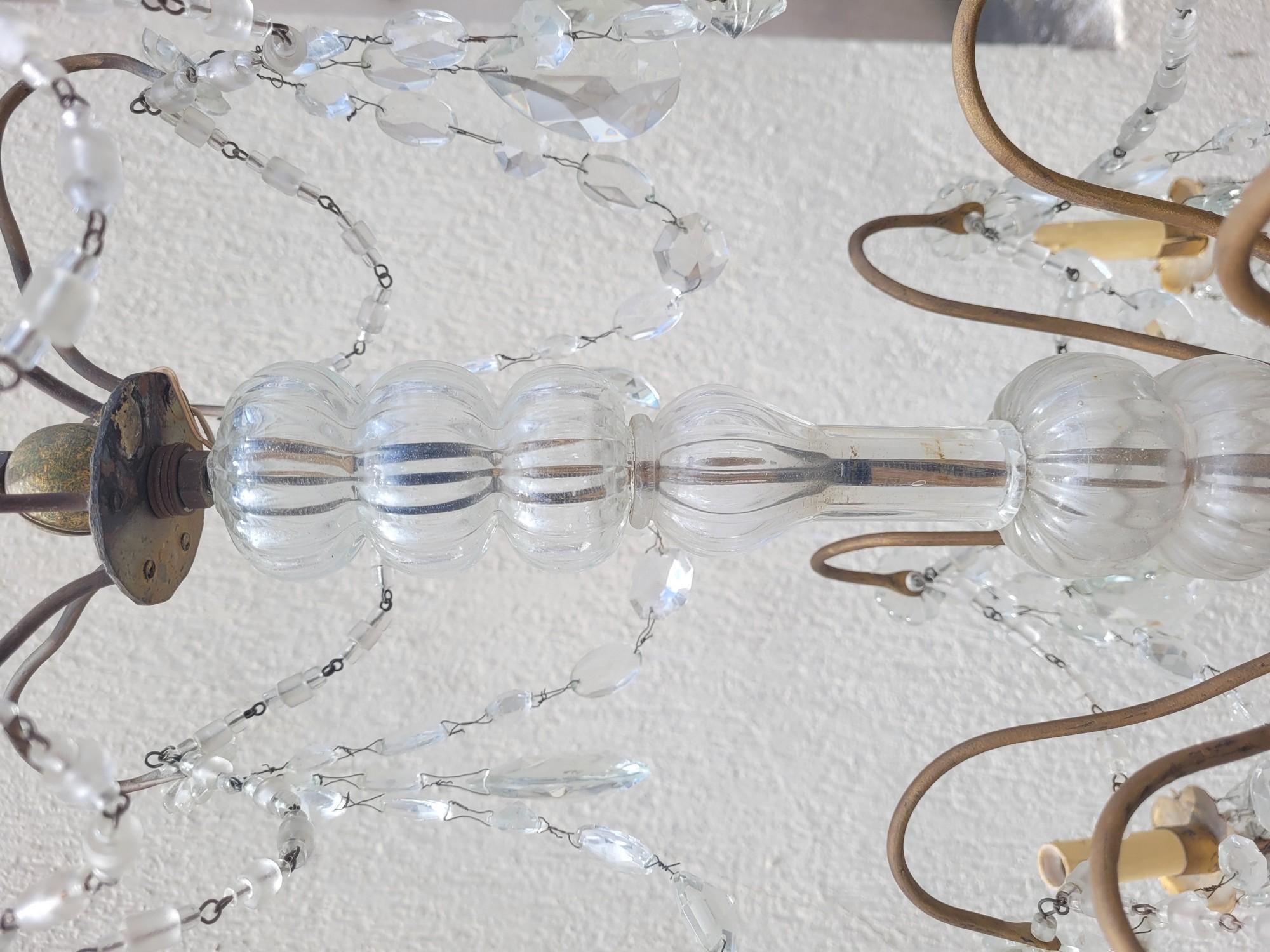 Europeo Lampadario a sospensione in cristallo del XX secolo in vendita