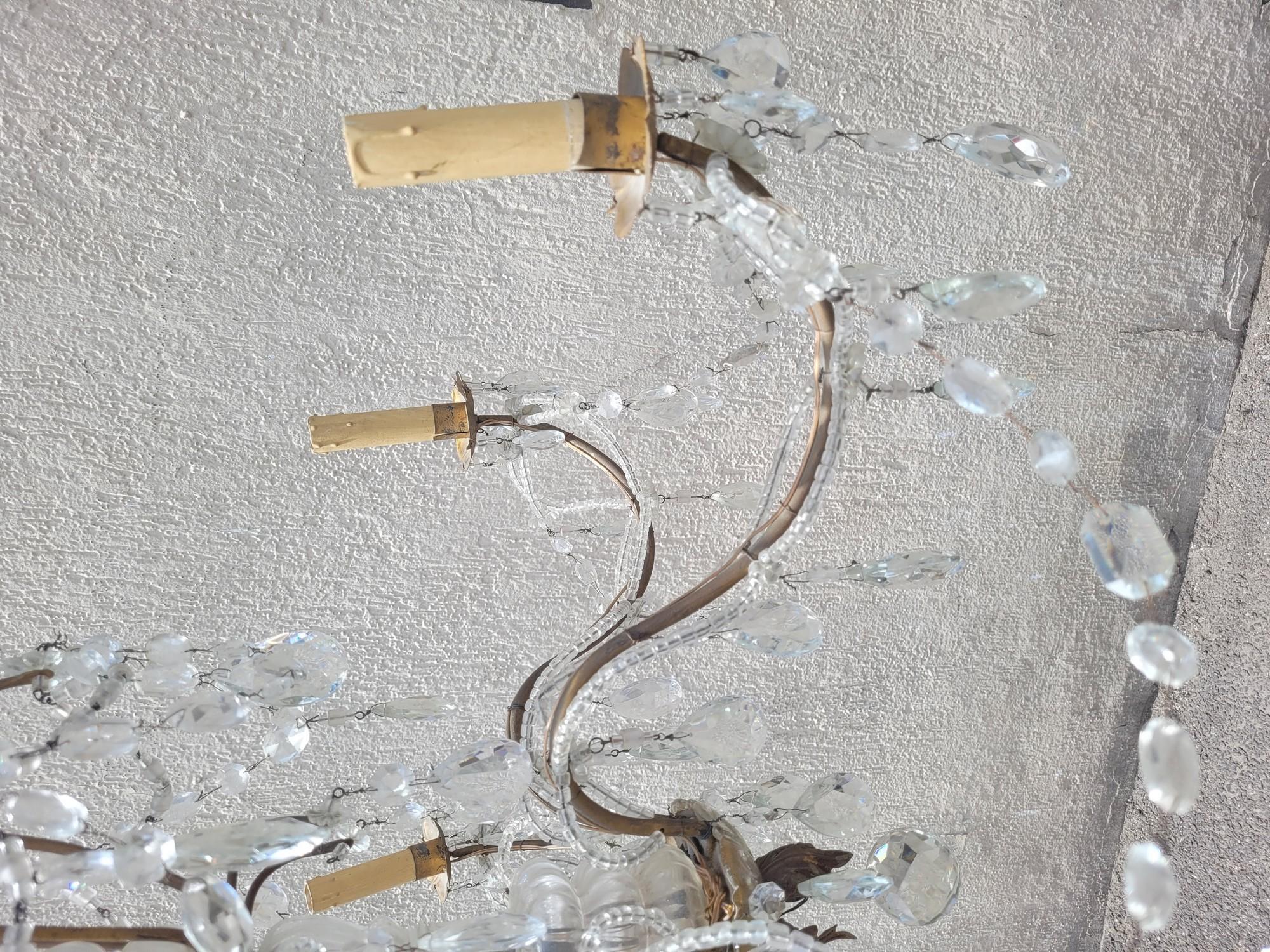 Lampadario a sospensione in cristallo del XX secolo in vendita 2