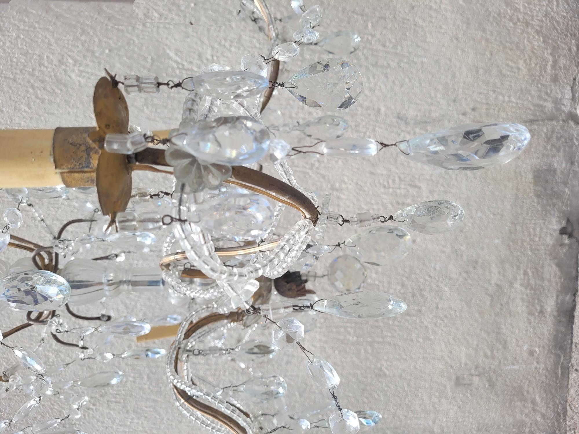 Lampadario a sospensione in cristallo del XX secolo in vendita 3