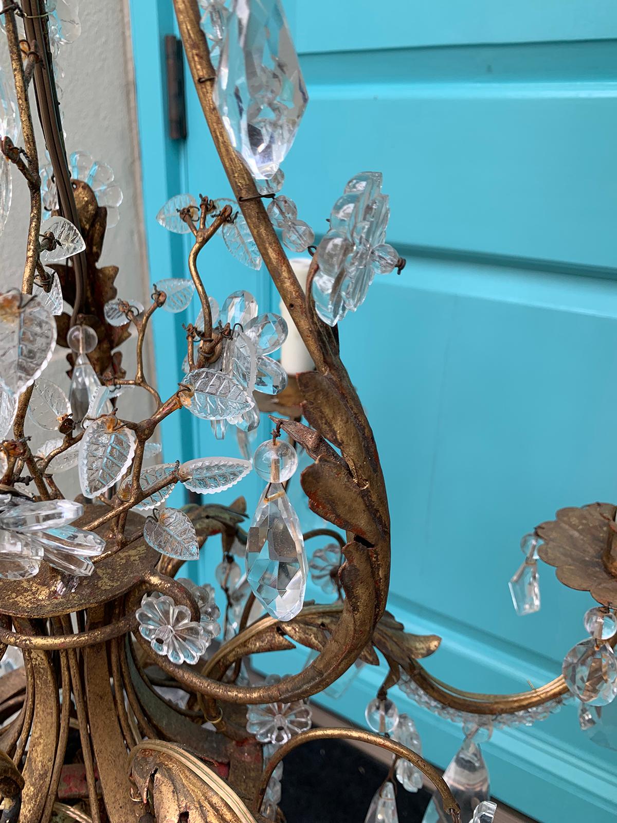 20th Century Crystal Six-Arm Chandelier Attributes to Maison Bagues 13