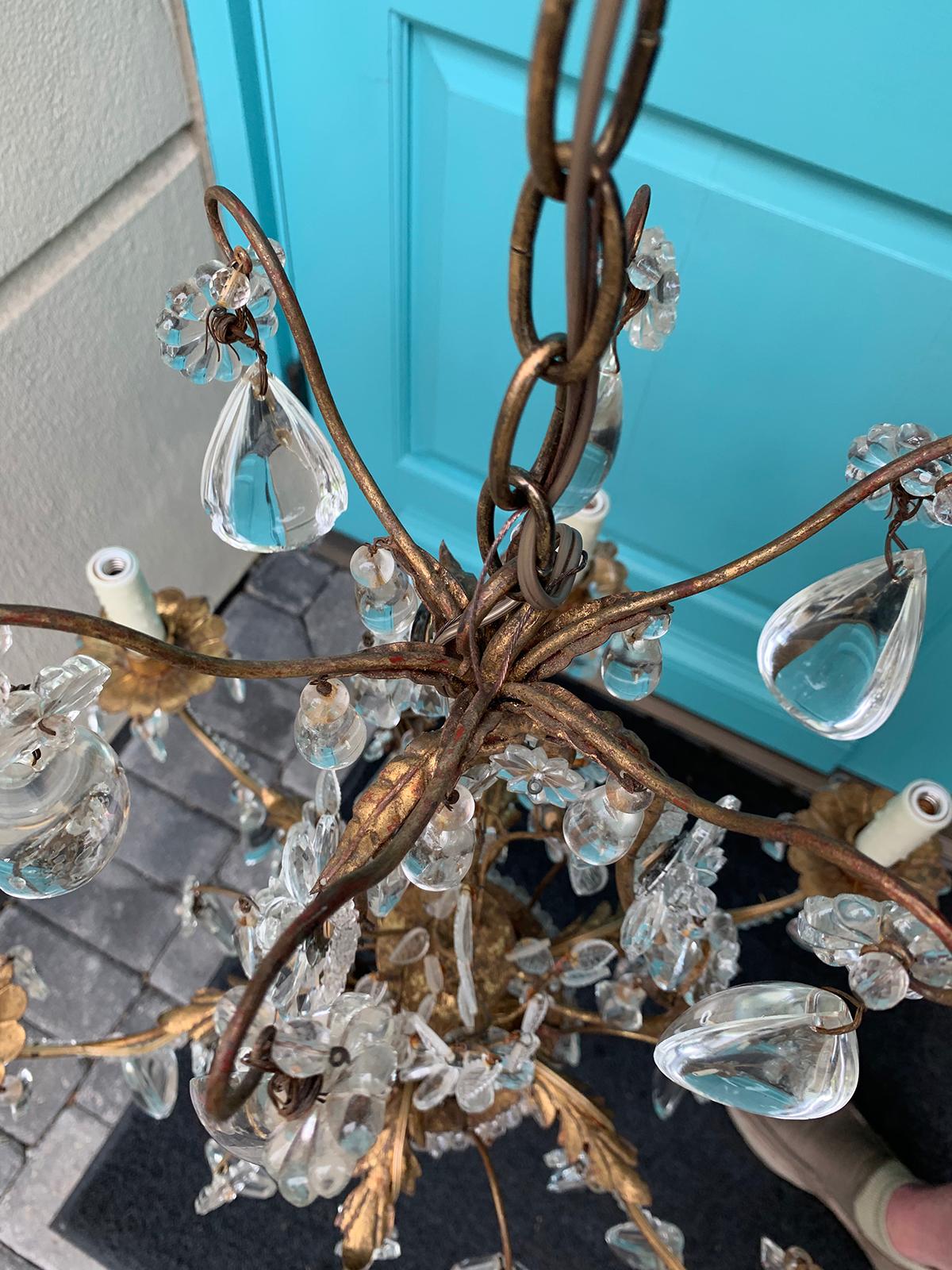 20th Century Crystal Six-Arm Chandelier Attributes to Maison Bagues 14