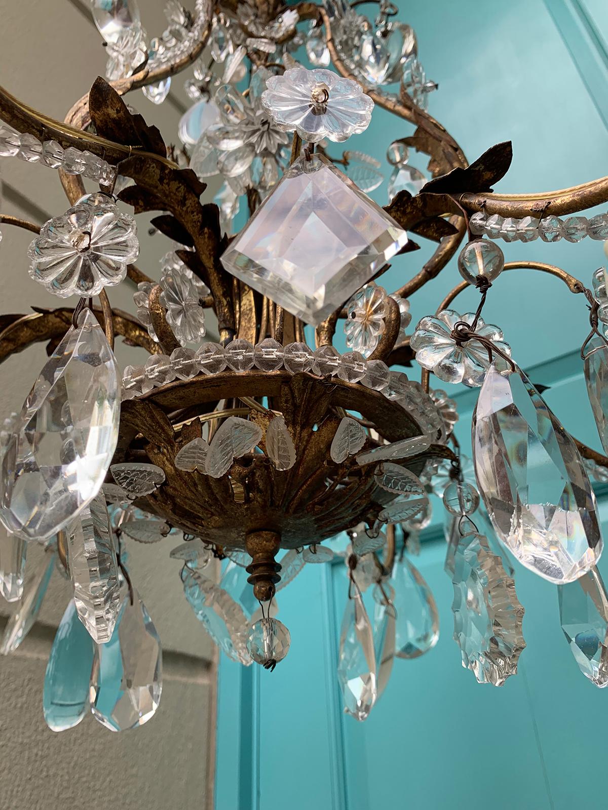 20th Century Crystal Six-Arm Chandelier Attributes to Maison Bagues 6