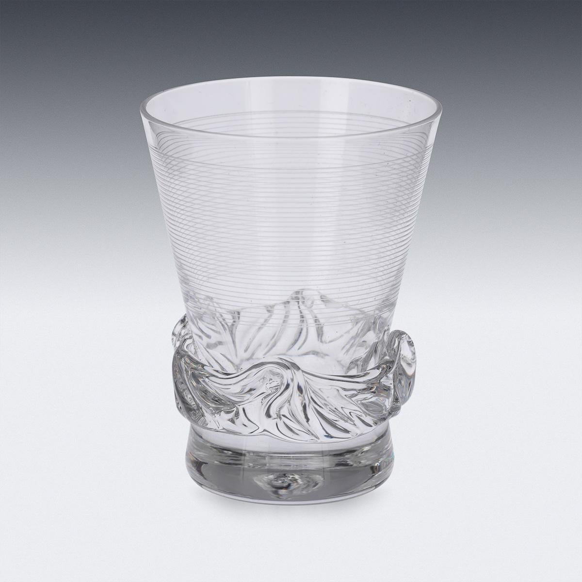 French 20th Century Crystal Tumblers By Daum, France, c.1950