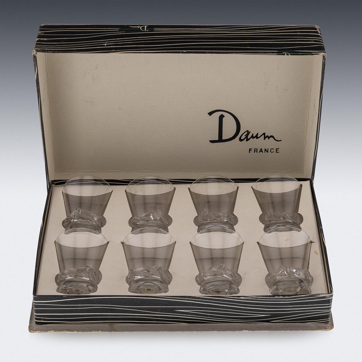 20th Century Crystal Tumblers By Daum, France, c.1950 In Good Condition In Royal Tunbridge Wells, Kent