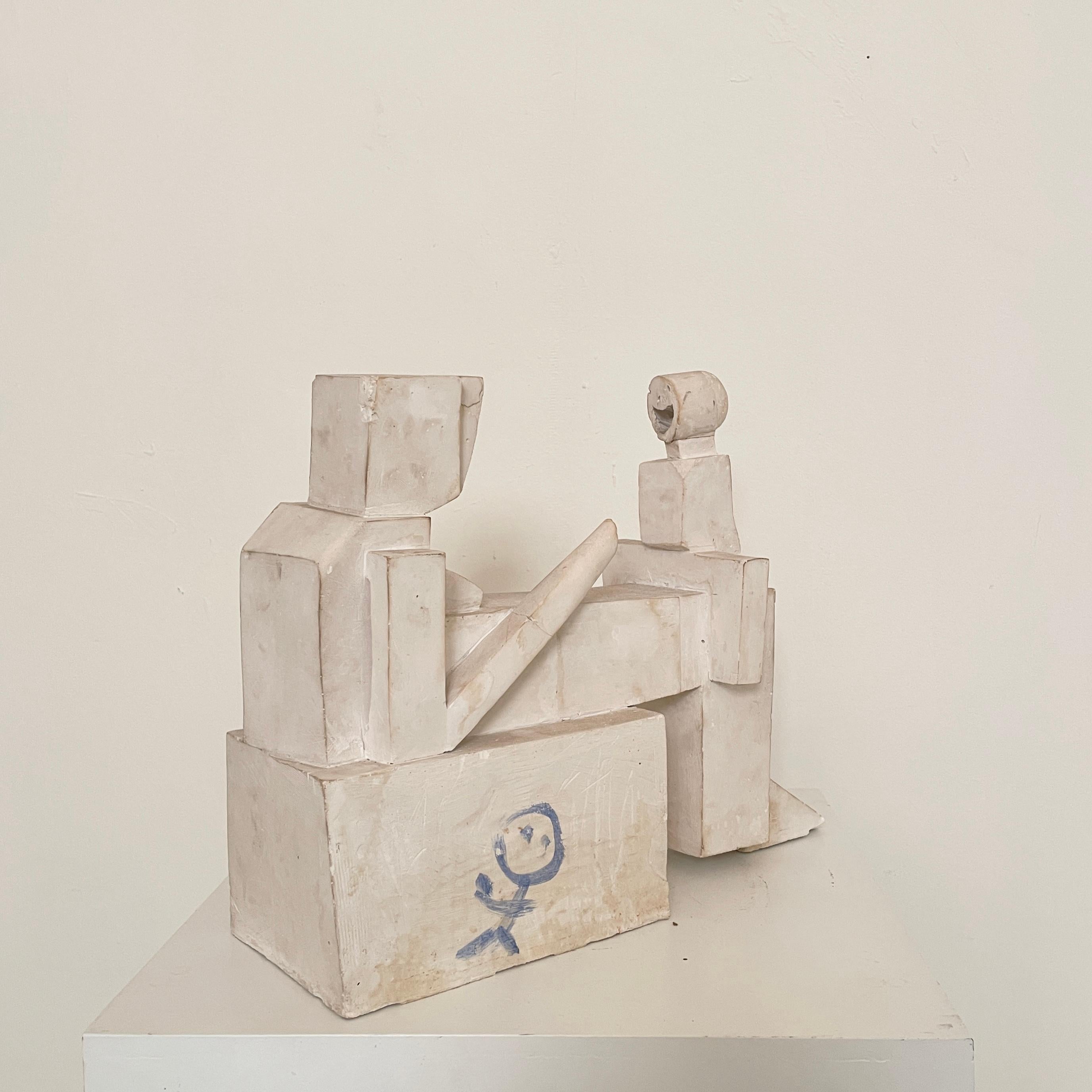 20th Century Cubist Sculpture Made Out of White Plaster from the, 1960s 4