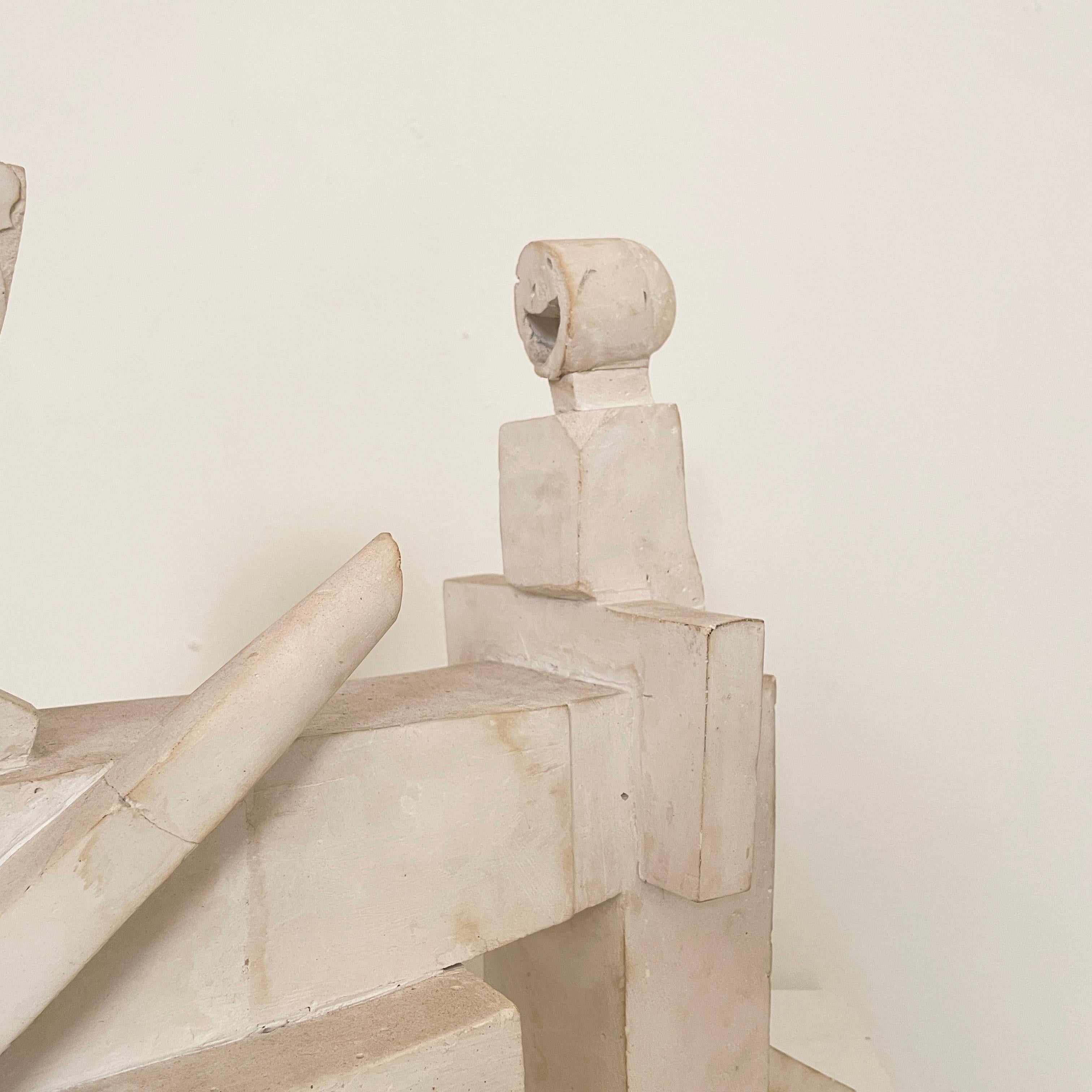 20th Century Cubist Sculpture Made Out of White Plaster from the, 1960s 5