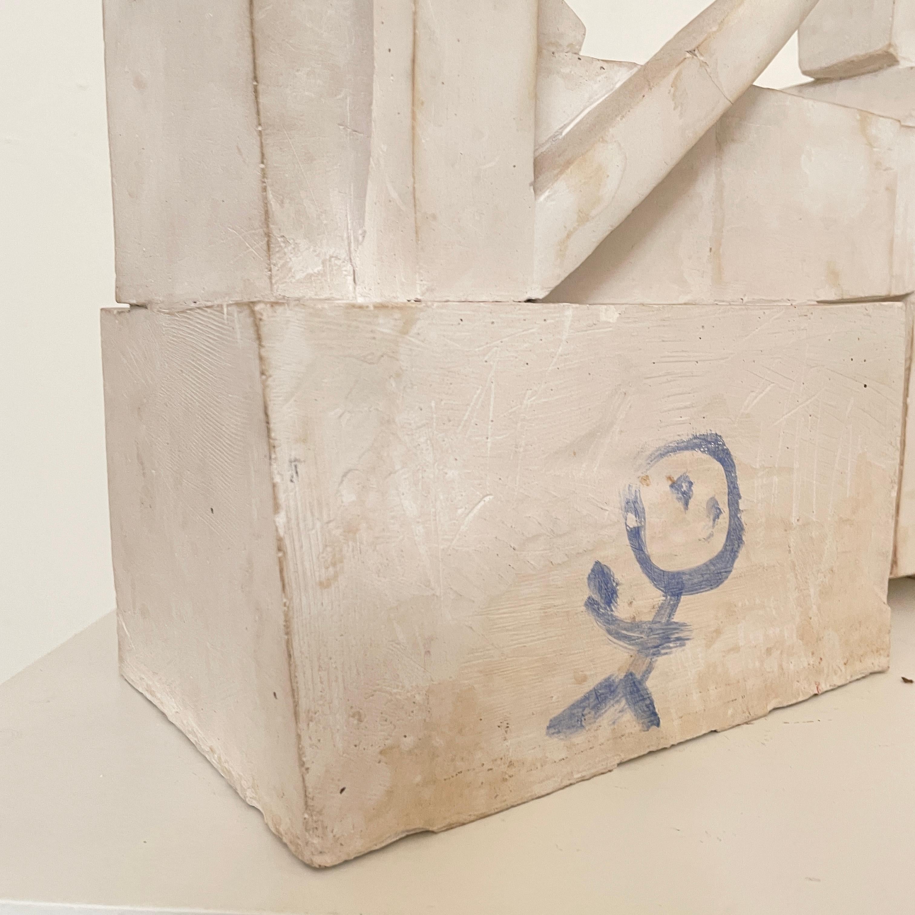 20th Century Cubist Sculpture Made Out of White Plaster from the, 1960s 7