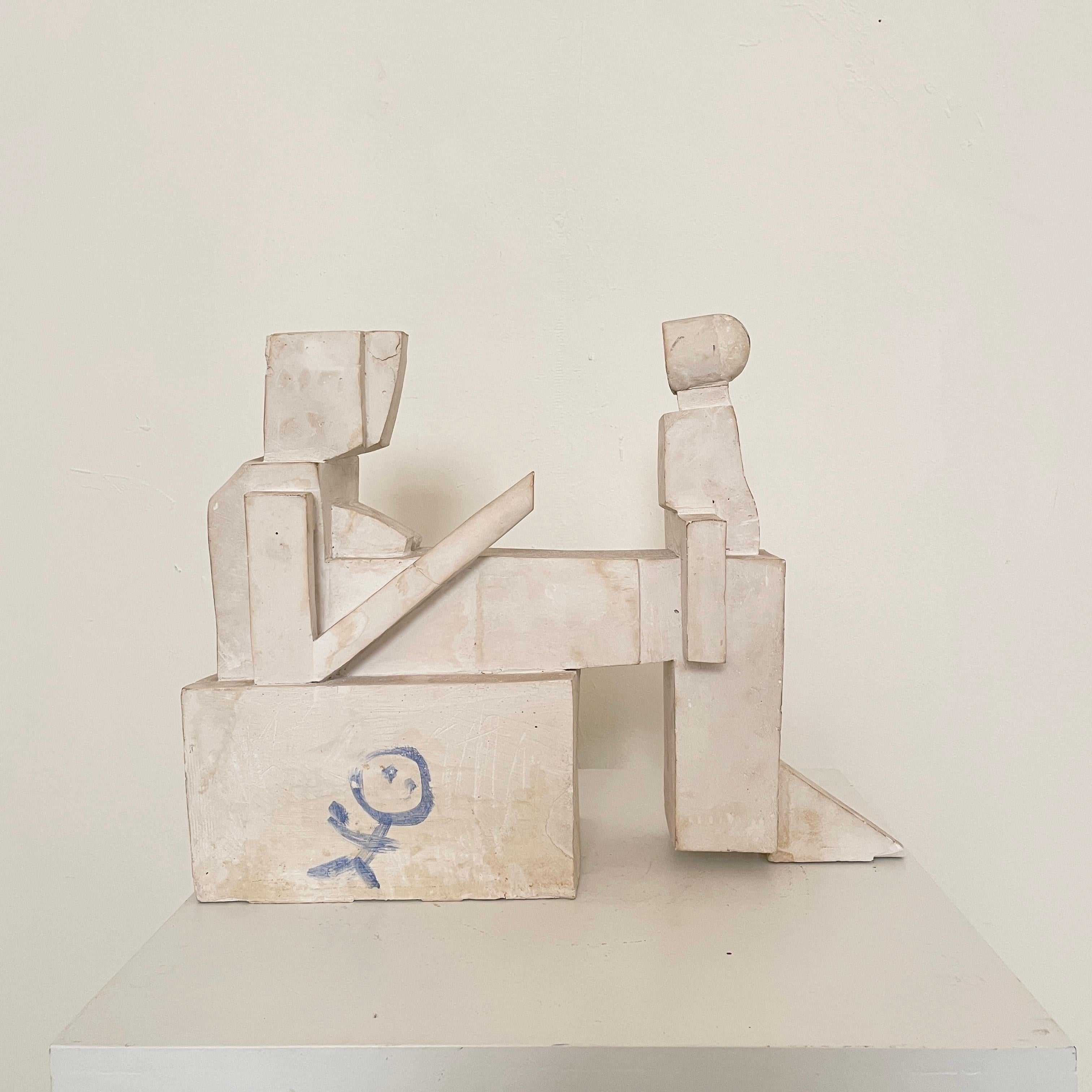 20th Century Cubist Sculpture Made Out of White Plaster from the, 1960s 8