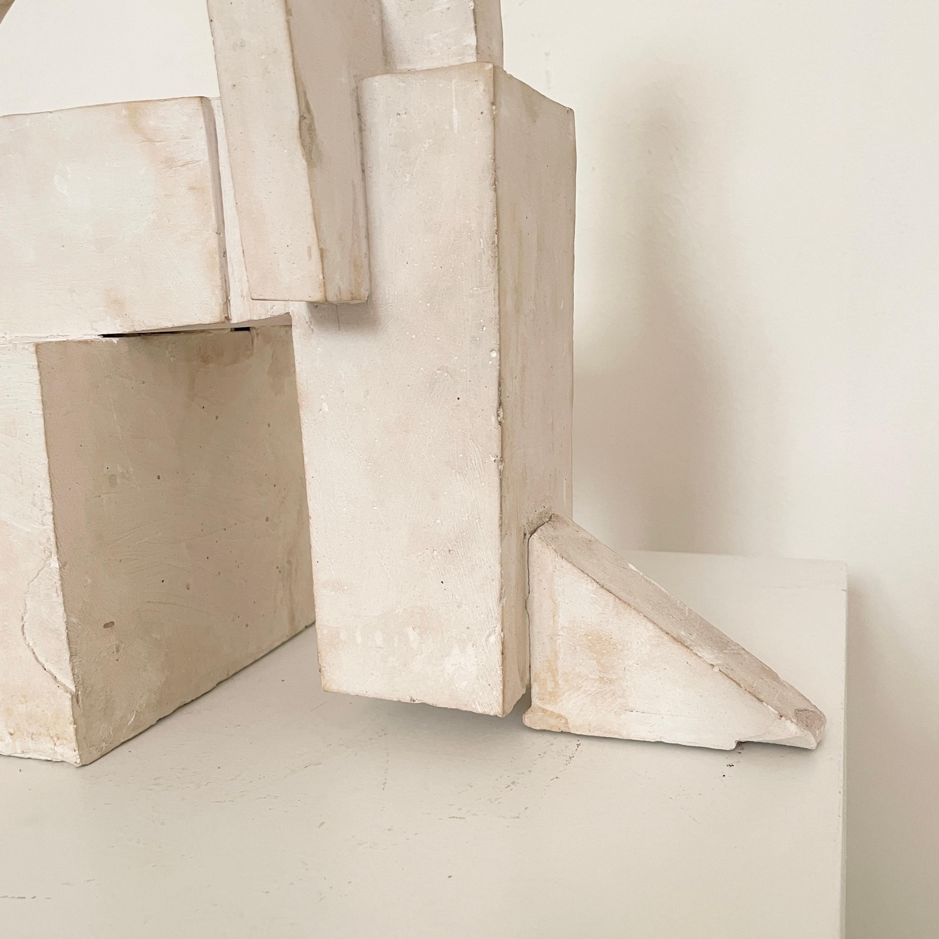 20th Century Cubist Sculpture Made Out of White Plaster from the, 1960s 11