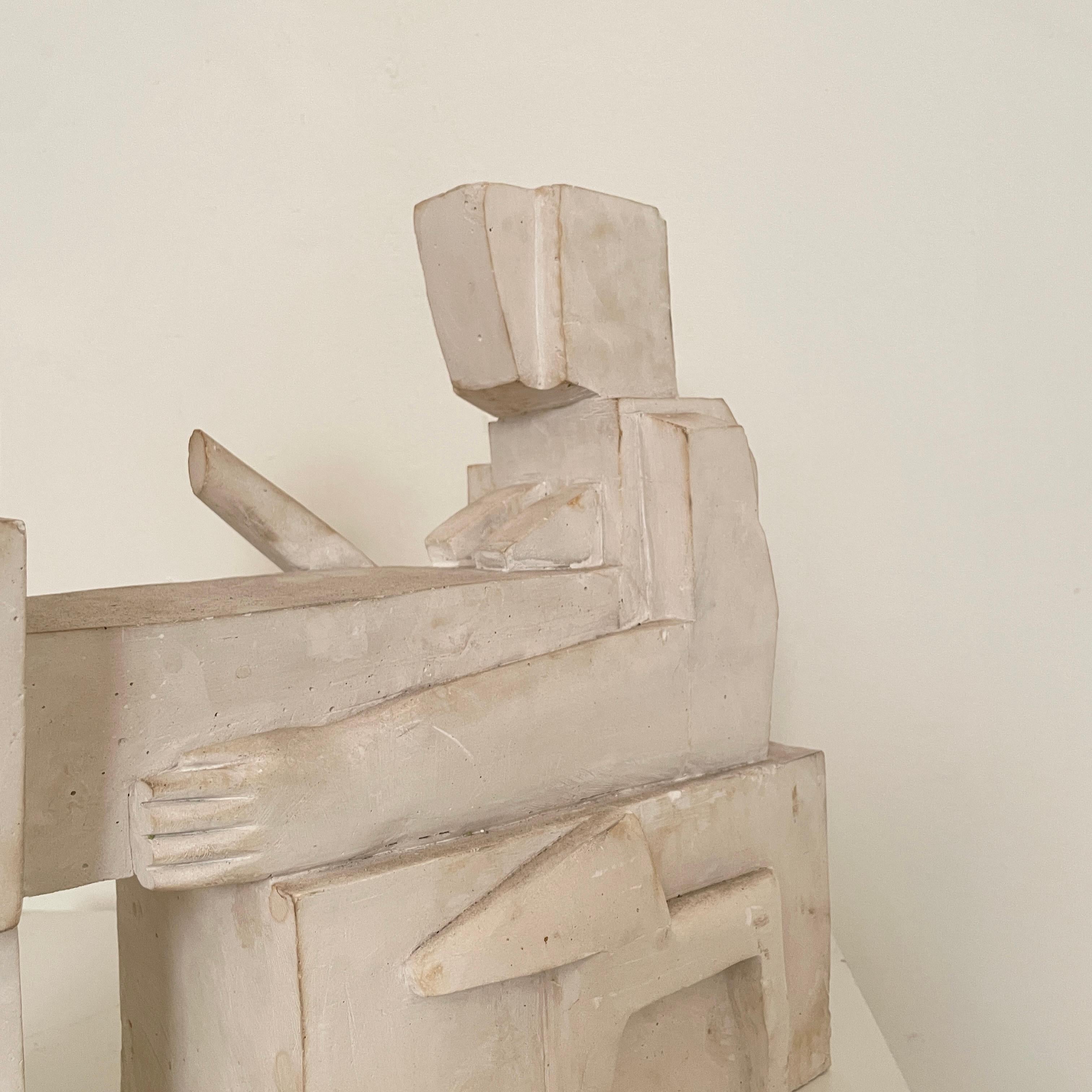 German 20th Century Cubist Sculpture Made Out of White Plaster from the, 1960s