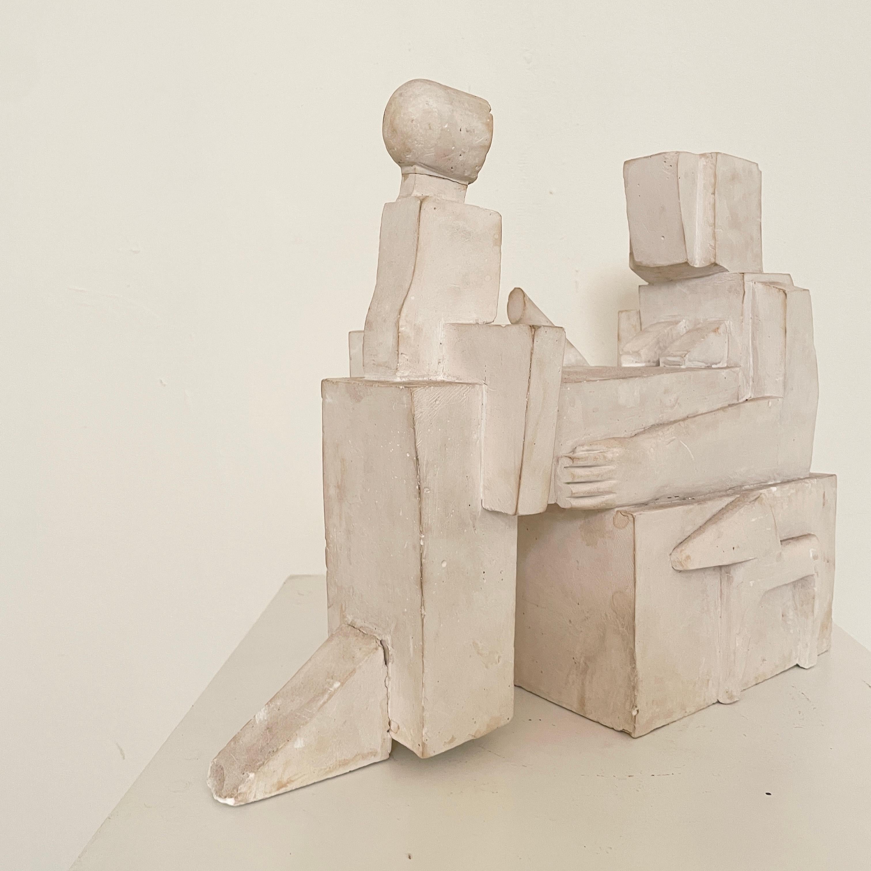 20th Century Cubist Sculpture Made Out of White Plaster from the, 1960s In Good Condition In Berlin, DE