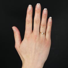 20. Jahrhundert Zuchtperle 18 Karat Gelbgold Solitär Ring