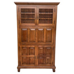 Armoire, meuble de rangement ou bar en noyer du XXe siècle, Espagne, restauré