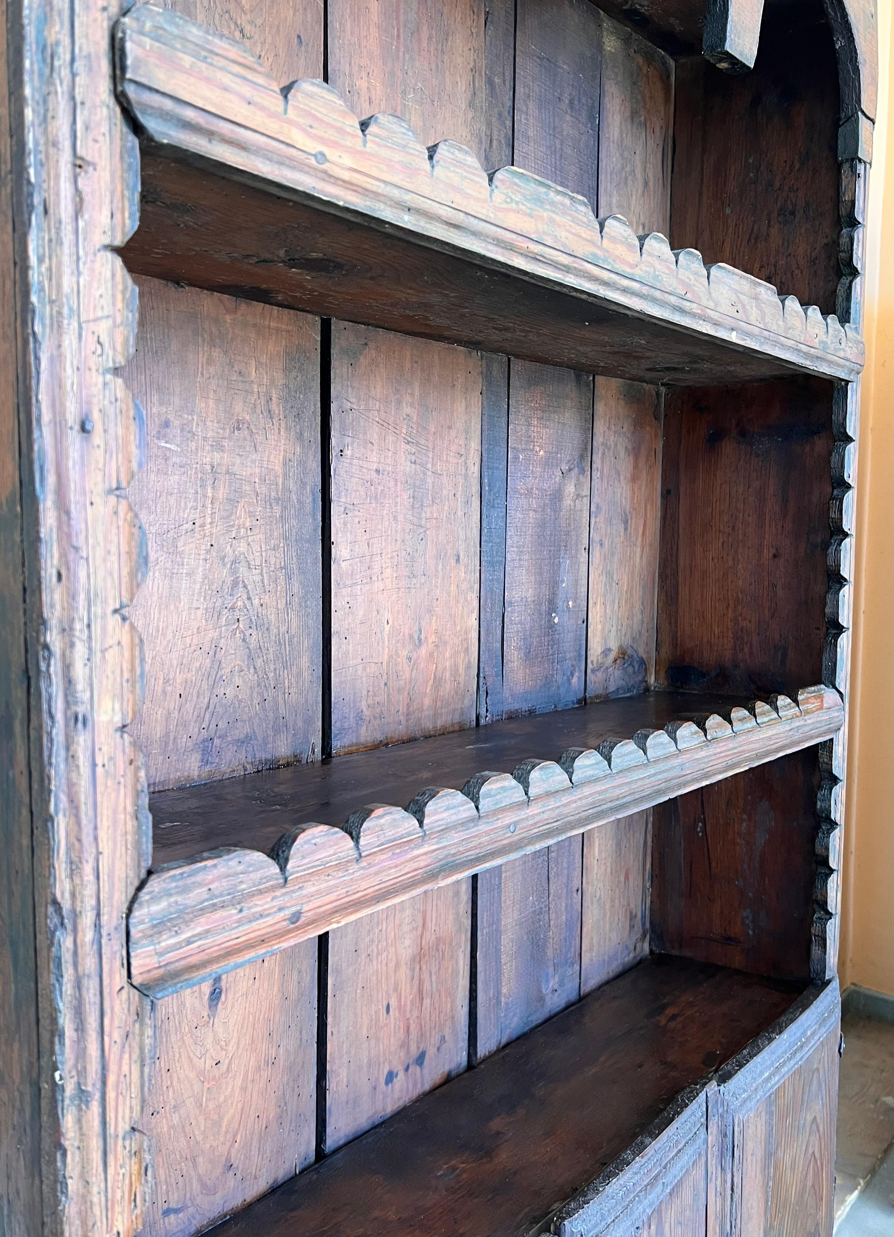 Hand-Carved 20th Century Cupboard or Cabinet, Walnut, Castillian Influence, Spain, Restored