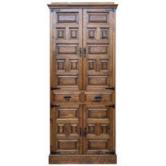 Antique 20th Century Cupboard or Cabinet, Walnut, Castillian Influence, Spain, Restored