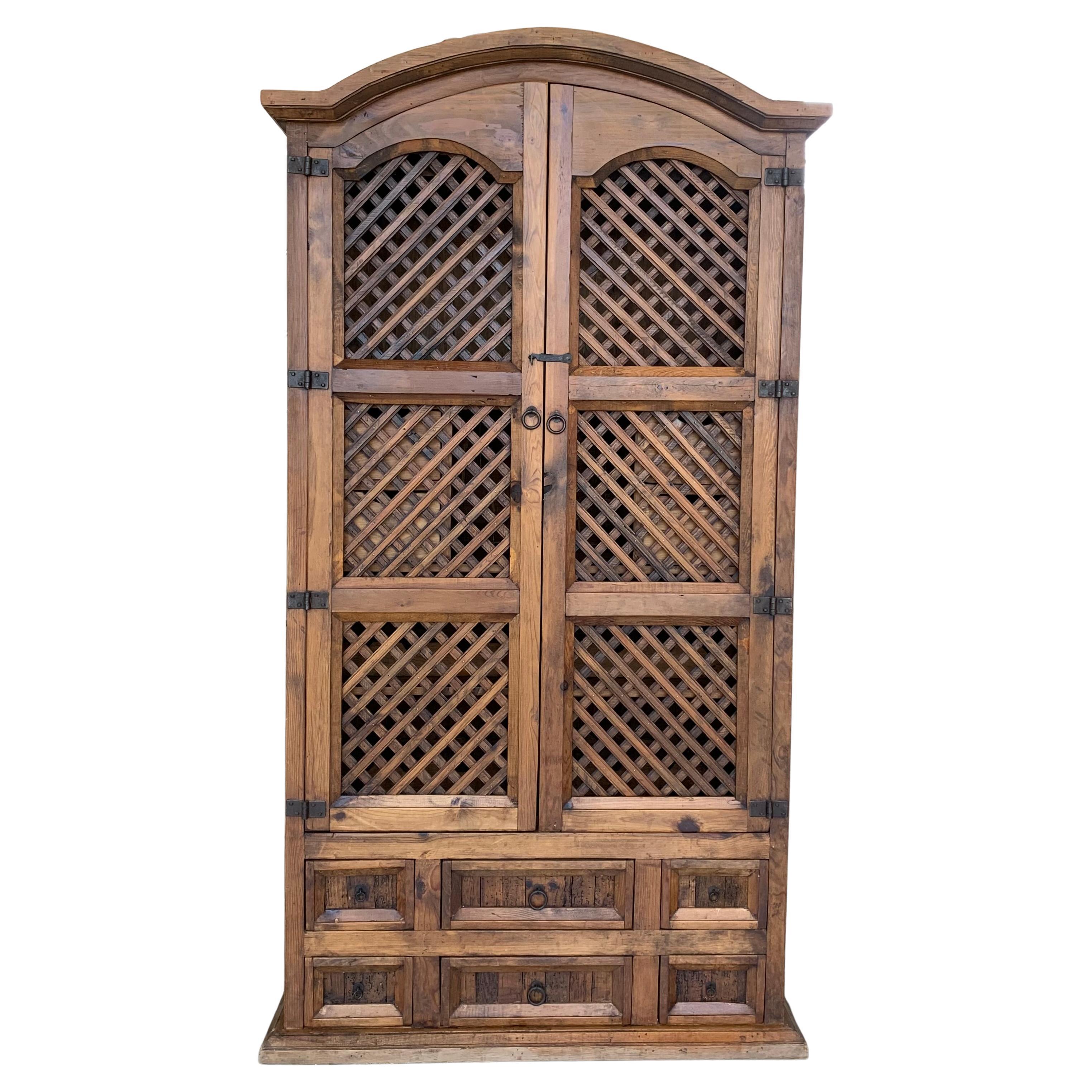 20th Century Cupboard or Cabinet, Wine Rack, Pine, Spain, Restored