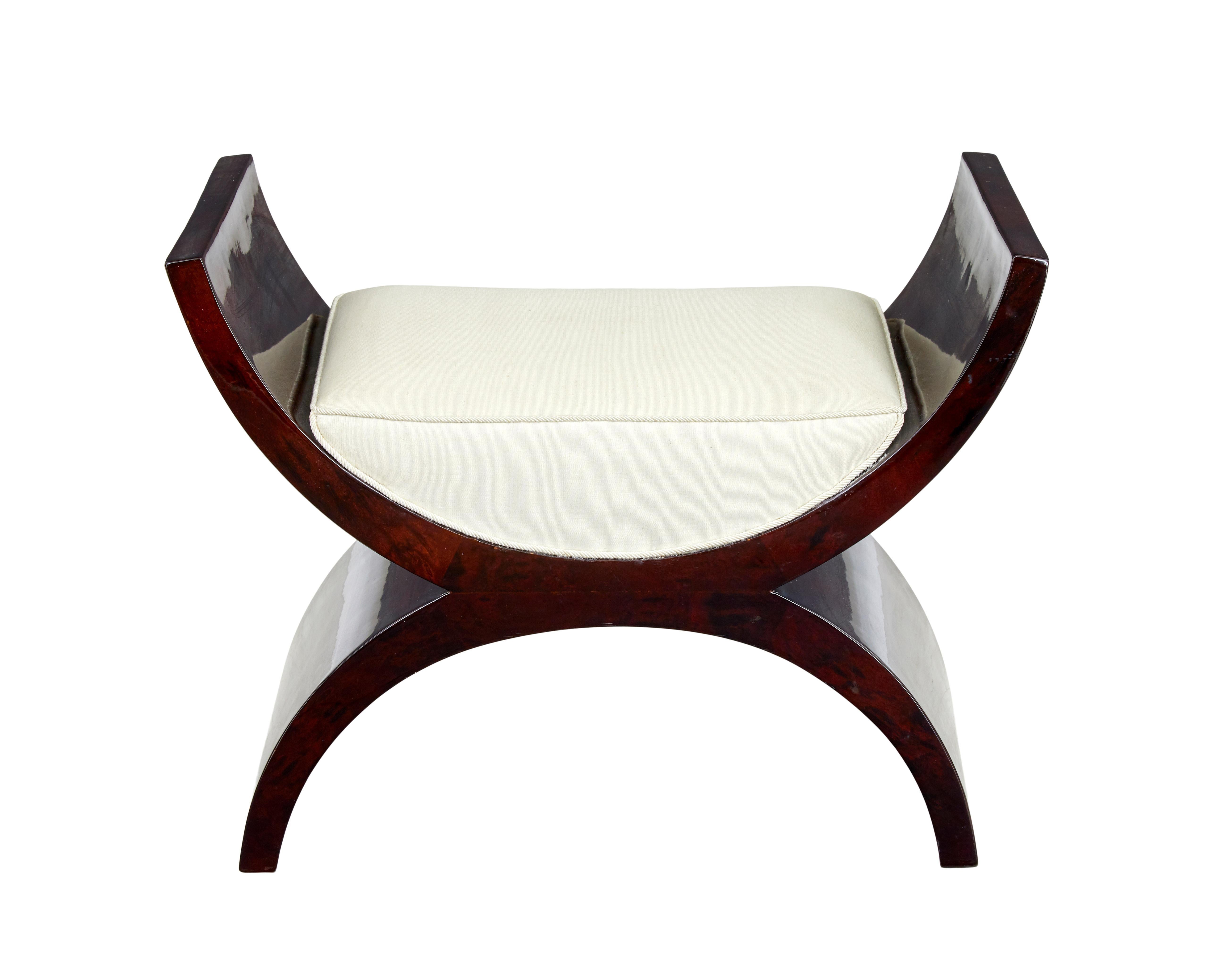 Art Deco 20th Century curule form stool