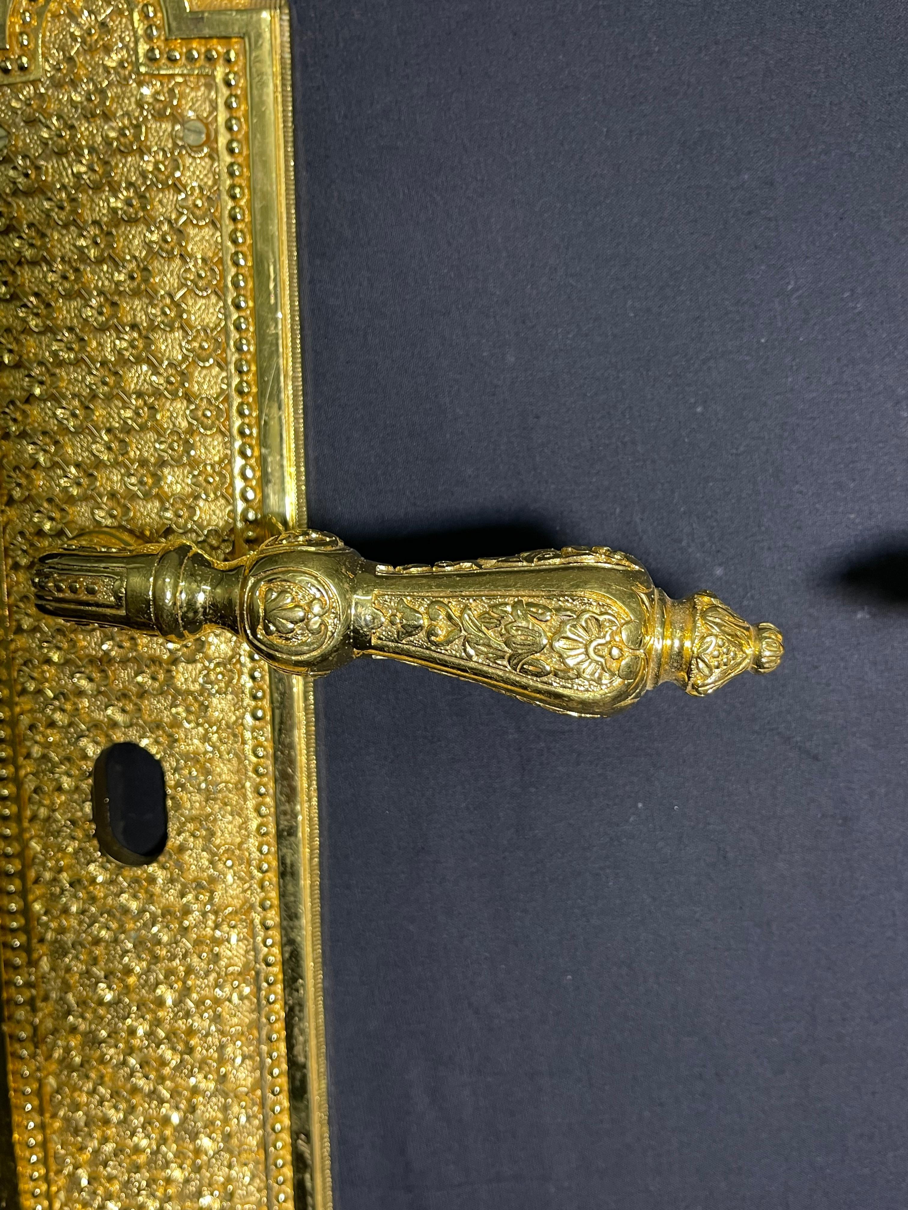 20th Century Custom made 24 karat Gold plated door handle For Sale 8