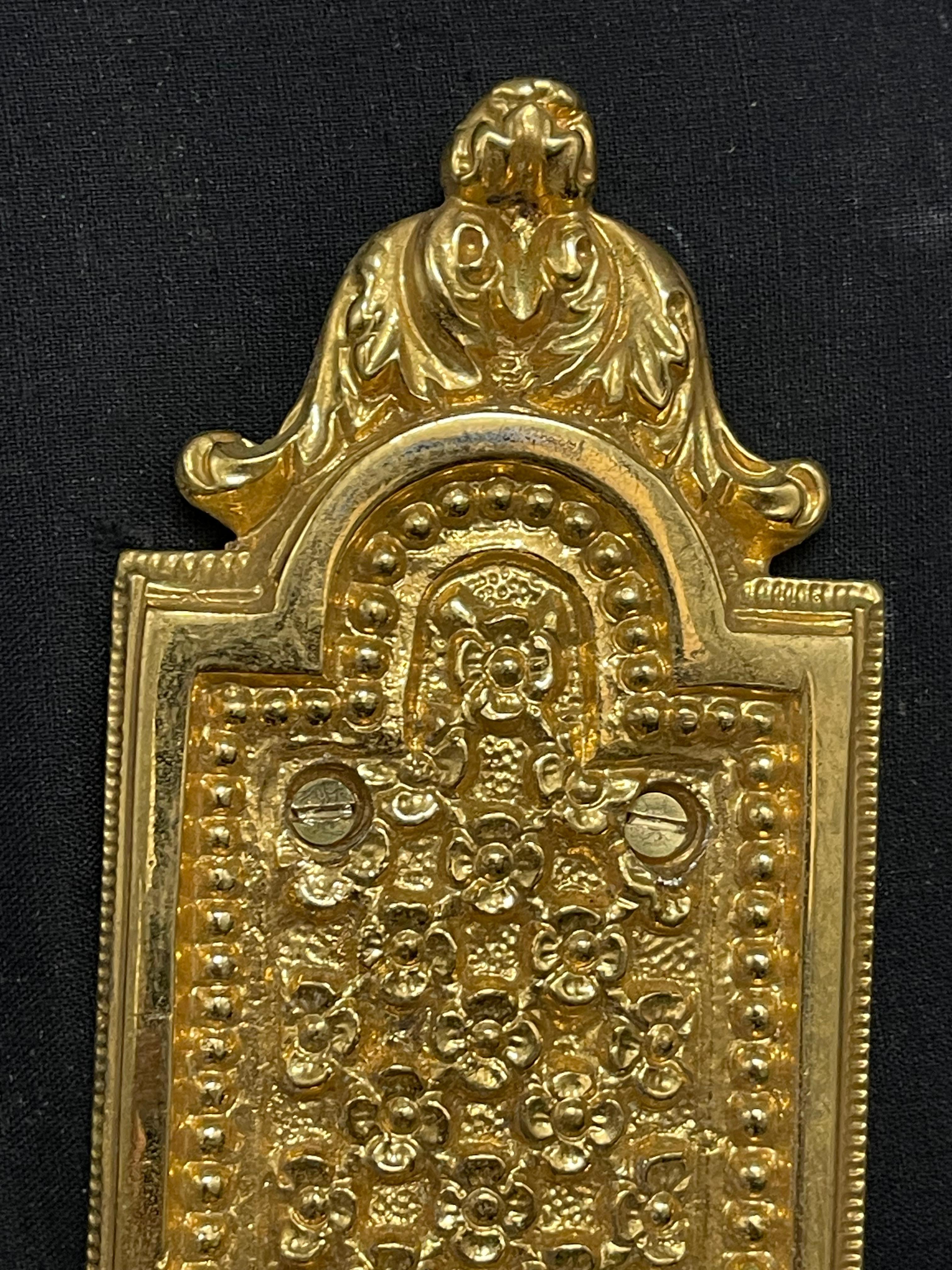 20th century custom made 24 karat gold plated door handle For Sale 7