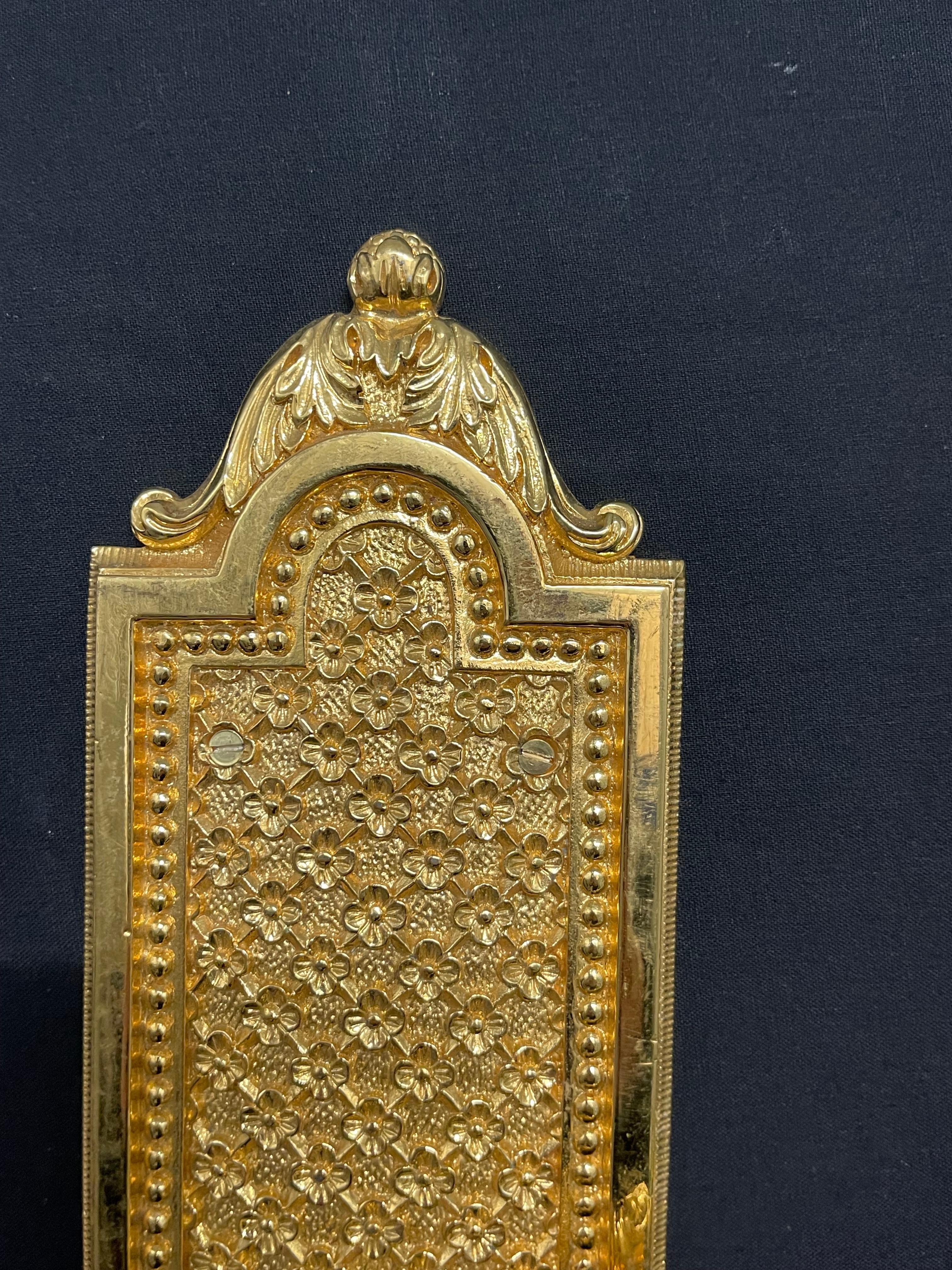 Gold Plate 20th Century Custom made 24 karat Gold plated door handle For Sale