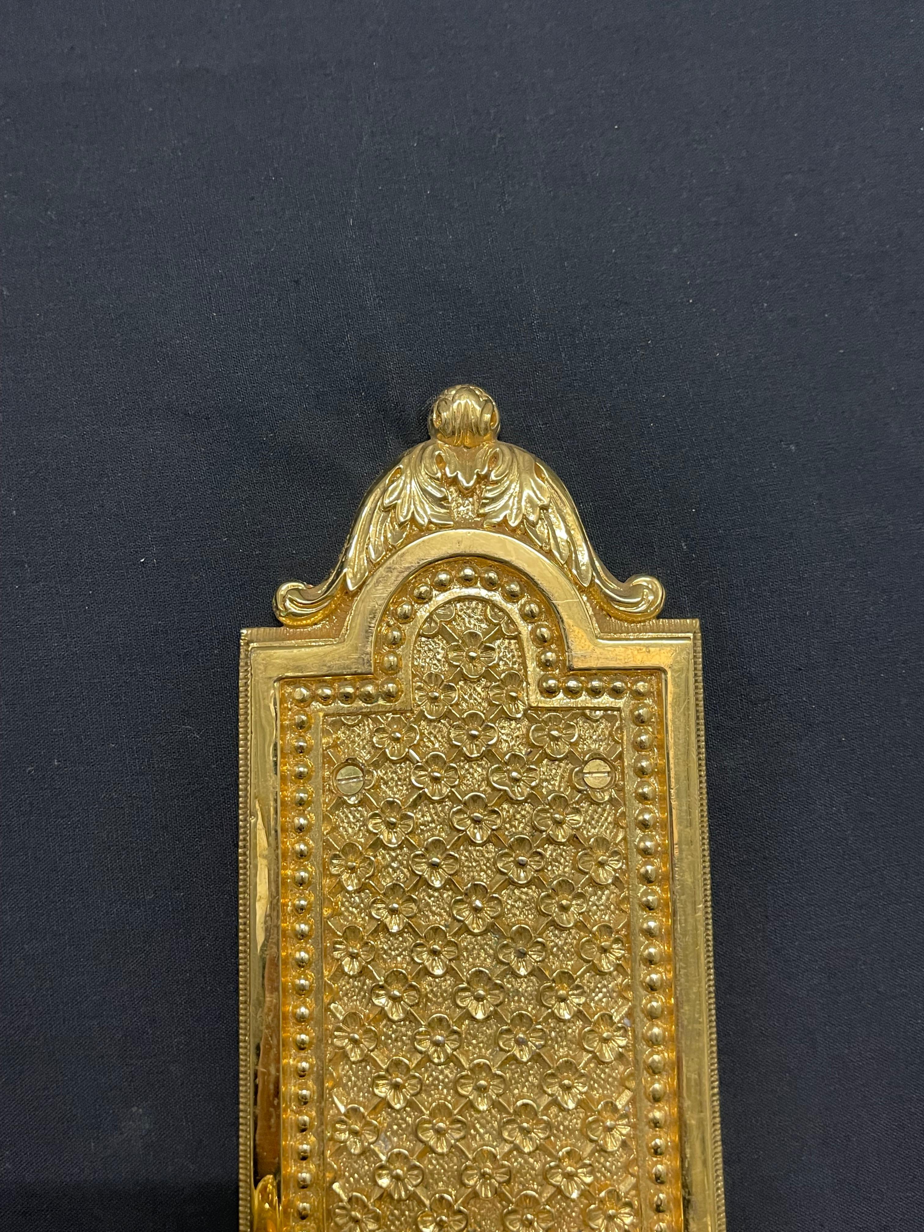 20th Century Custom made 24 karat Gold plated door handle For Sale 3