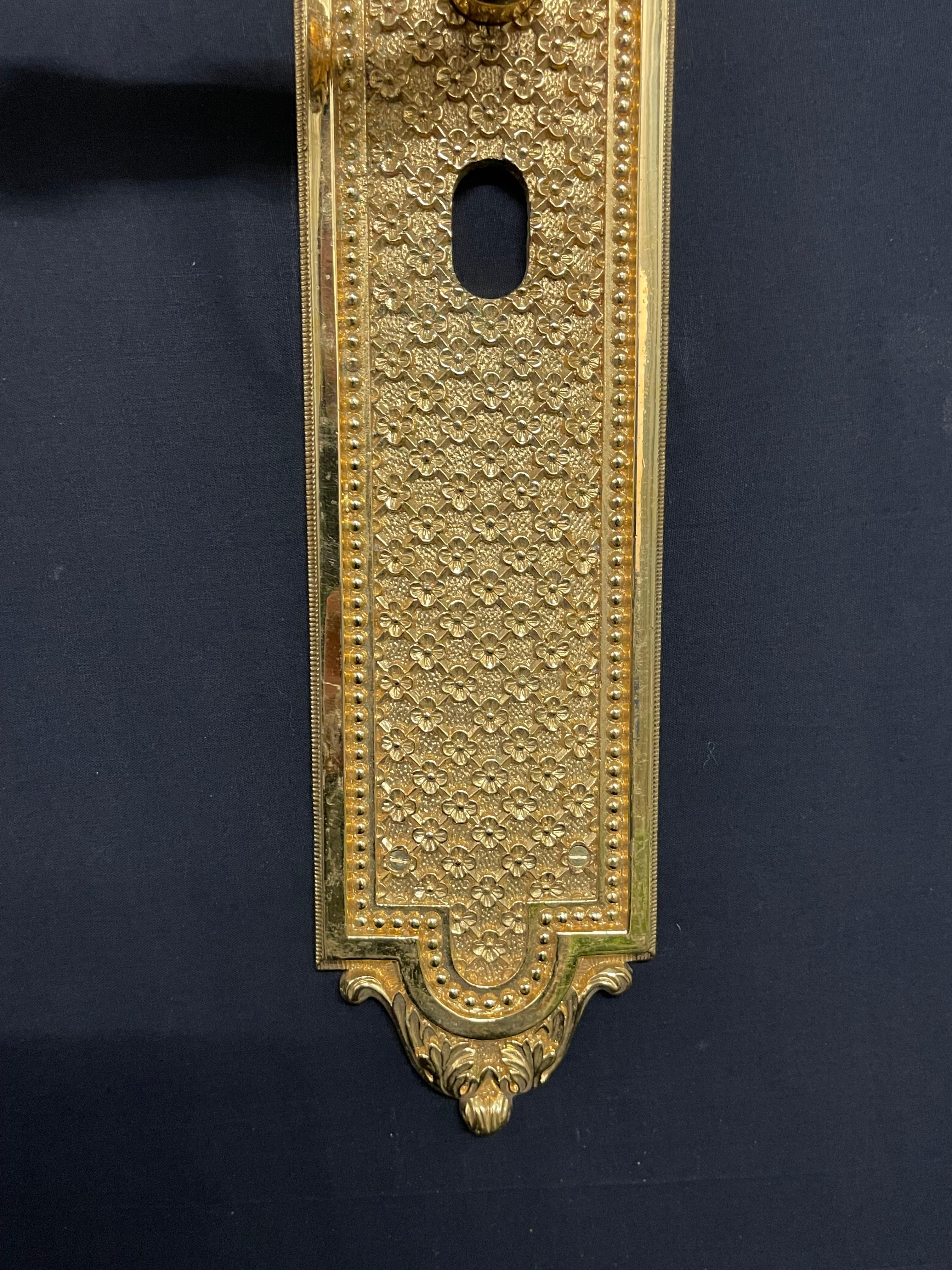 20th Century Custom made 24 karat Gold plated door handle For Sale 4