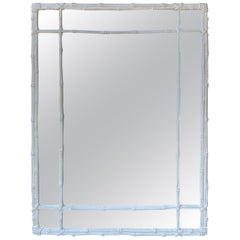 20th Century Custom Painted Faux Bamboo Wall Mirror