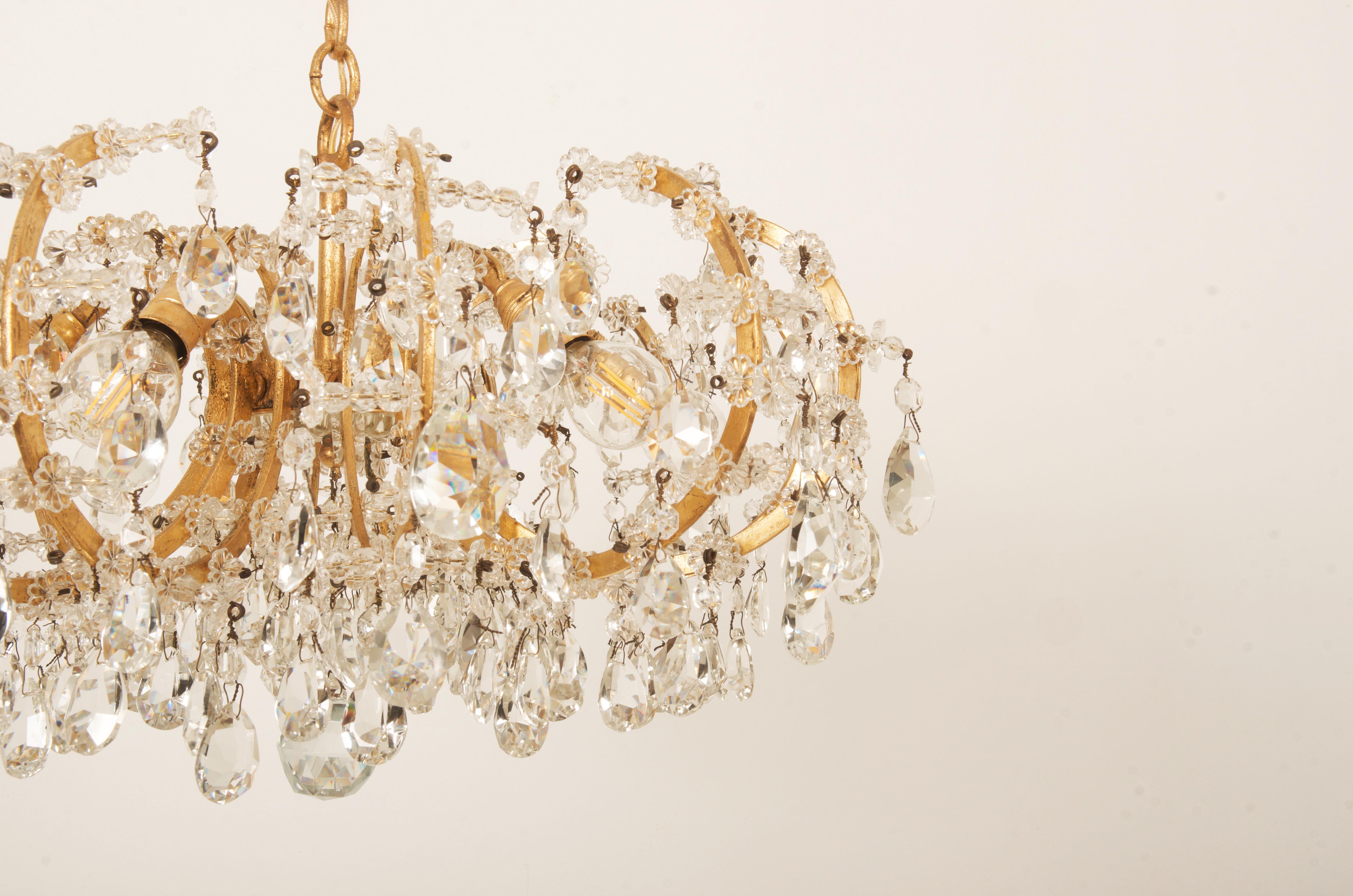 Lampadario in cristallo tagliato del XX secolo in vendita 5