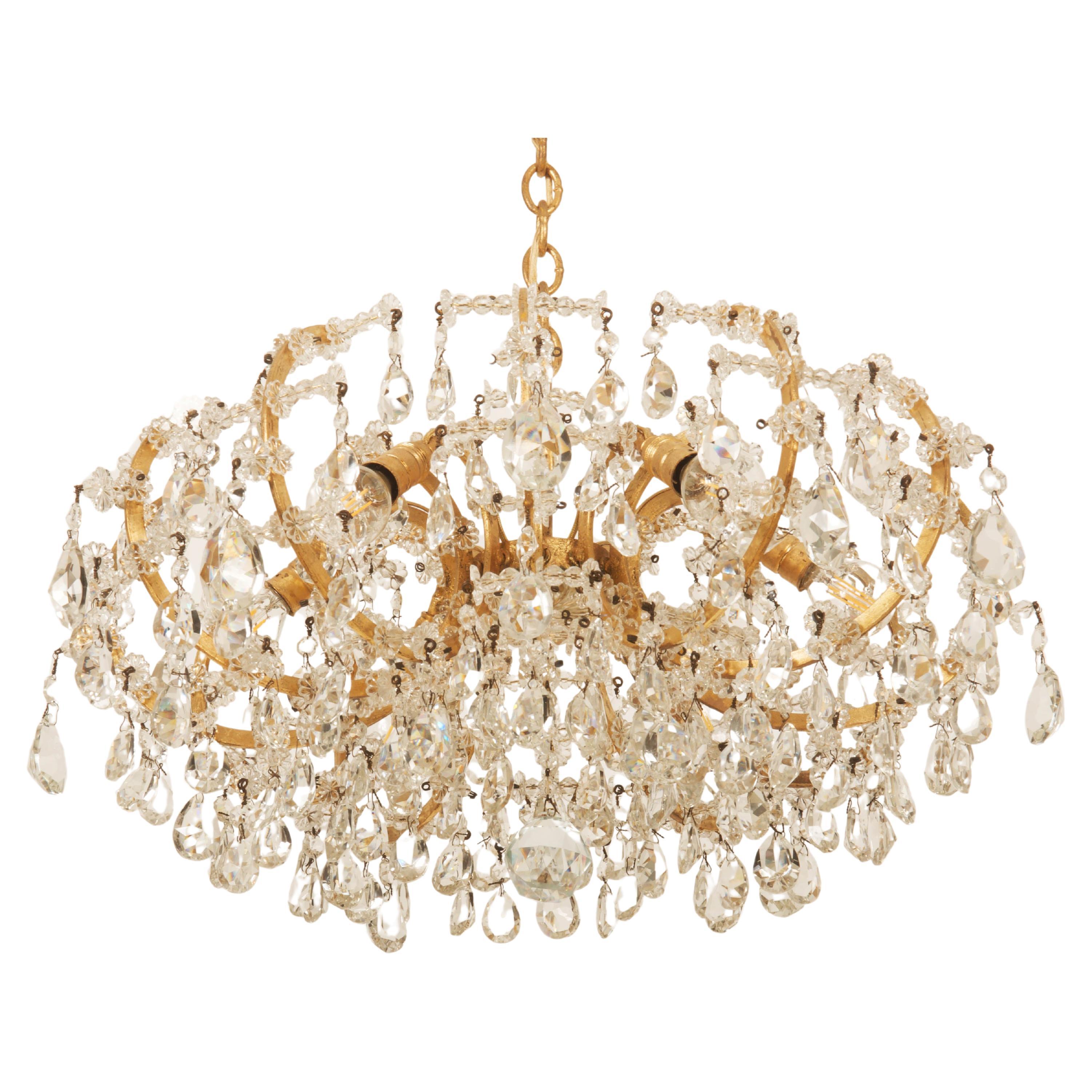 20th Century Cut Crystal Chandelier
