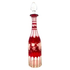 20th Century Cut Crystal Liquor Decanter and Baccarat Stopper