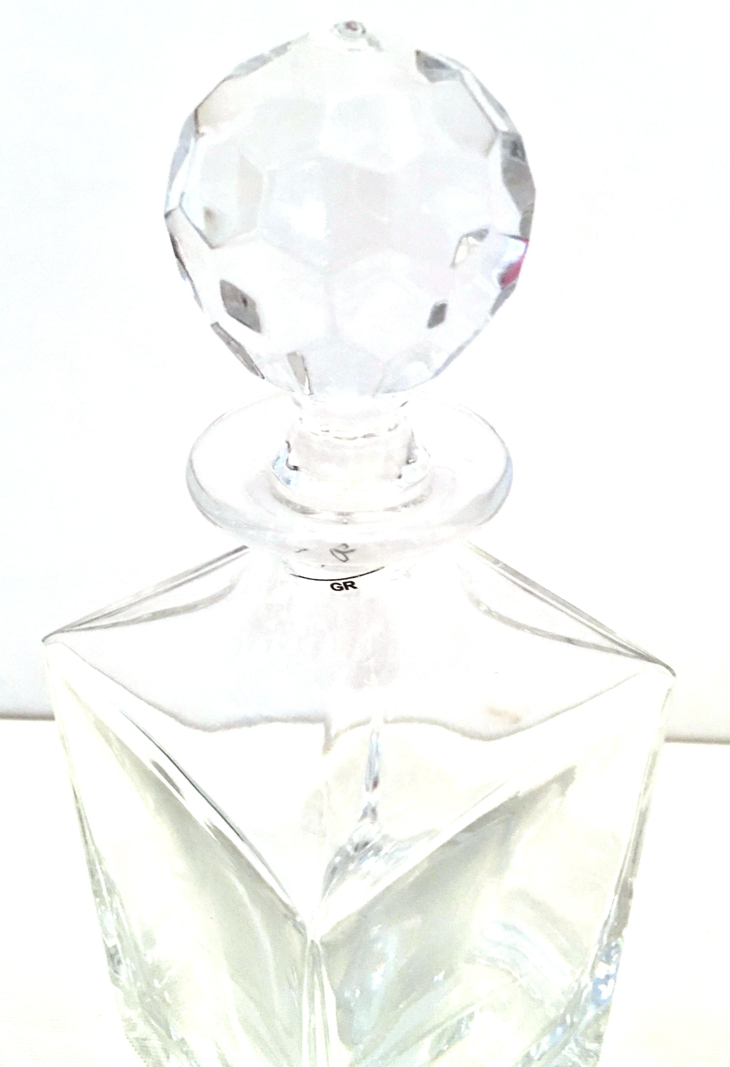 20th Century Tiffany Cut Crystal Liquor Decanter & Stem Drink Glasses, Set of 6  For Sale 2