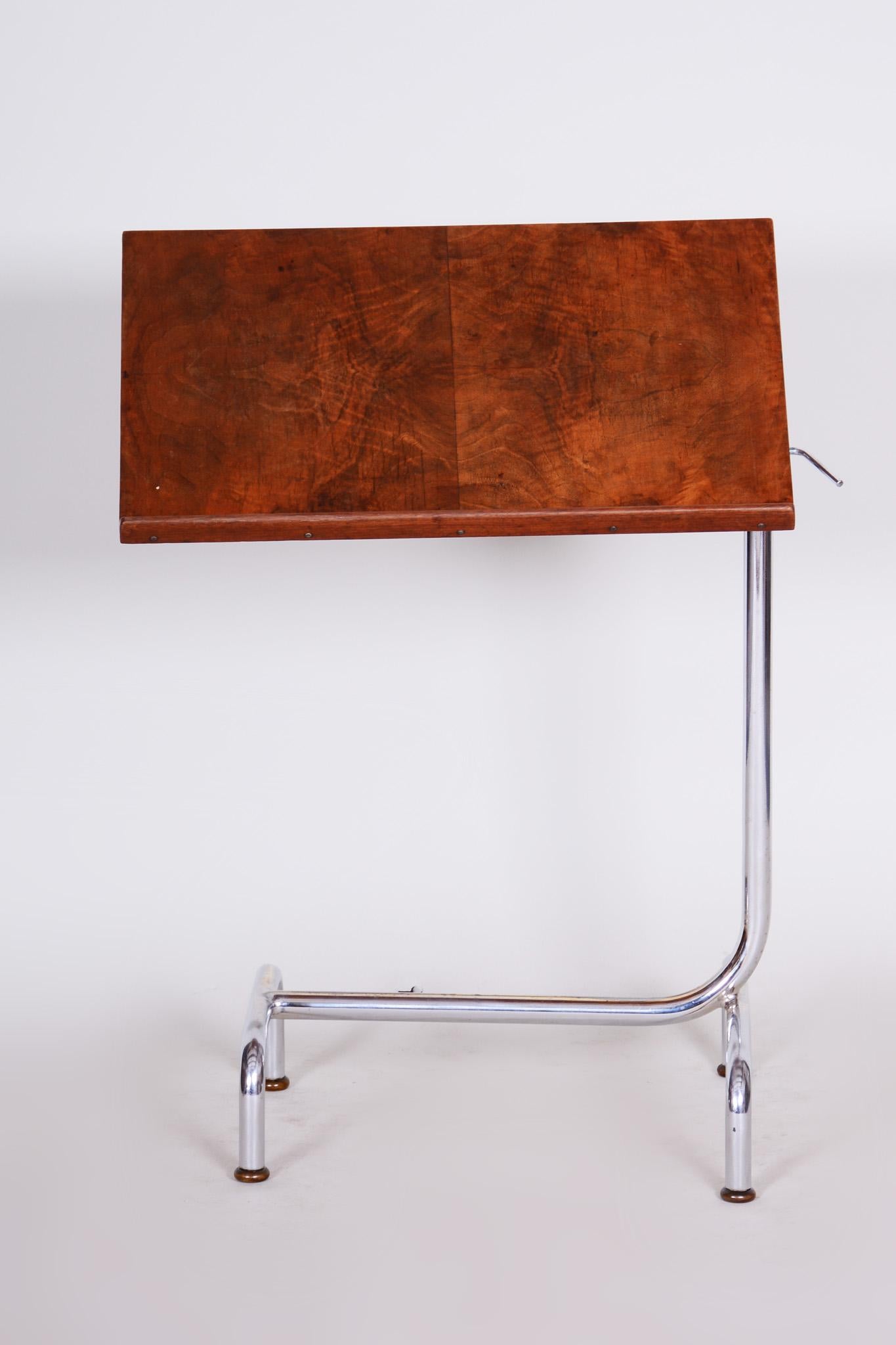 20th Century Czech Adjustable Bauhaus Table, Chrome, Mücke, Melder, 1930s 1