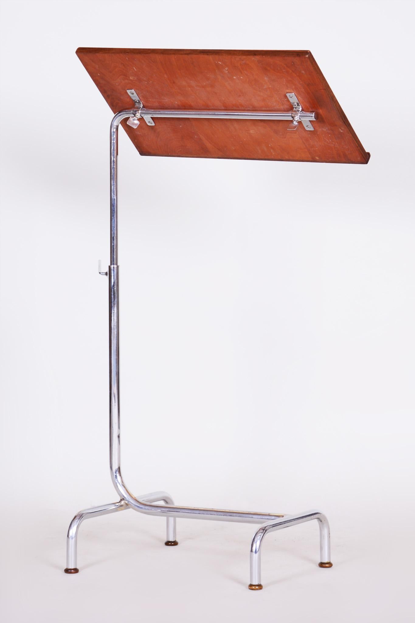 20th Century Czech Adjustable Bauhaus Table, Chrome, Mücke, Melder, 1930s 2