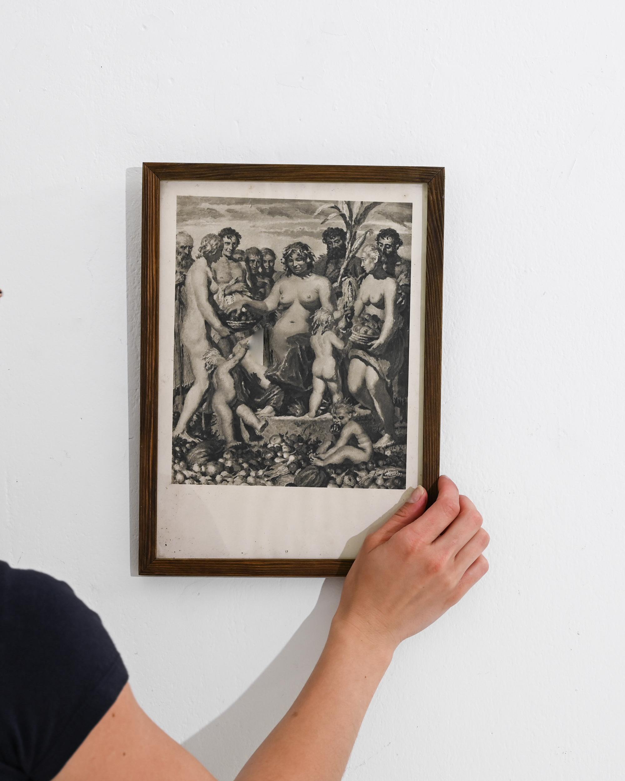 This striking piece is a 20th-century Czech print, capturing the classical essence of mythological storytelling through its detailed engraving. The scene, reminiscent of an ancient world, depicts figures that evoke the grandeur and drama of