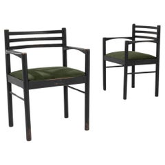 20th Century Czech Dining Chairs With Upholstered Seats, a Pair