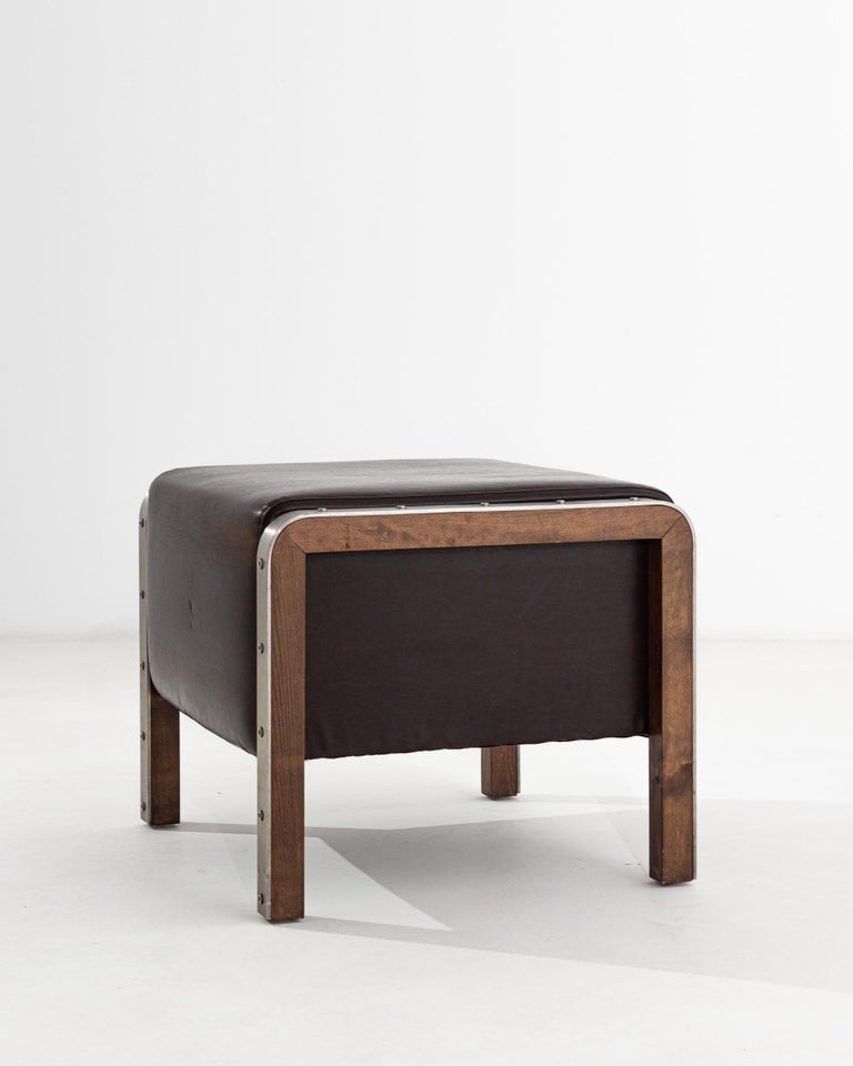 20th Century Czech Leather Ottoman For Sale at 1stDibs