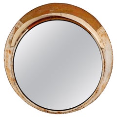 Miroir rond en métal tchèque du 20e siècle