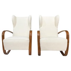 20th Century Czech Pair of Mahogany H269 Lounge Chairs by Jindrich Halabala