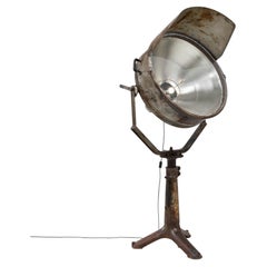 20th Century Czech Republic Antique Brass Oversized Studio Spotlight Lamp