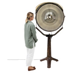 20th Century Czech Republic Brass Bronze Oversized Studio Spotlight LampTripod
